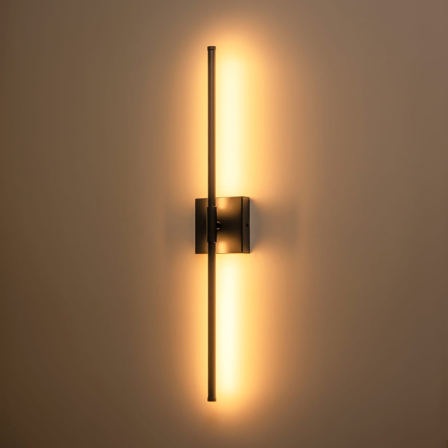 1-Light Black/ Gold/ Nickel Modern Long Linear Strip Wall Sconce Dimmable LED Bathroom Vanity Light