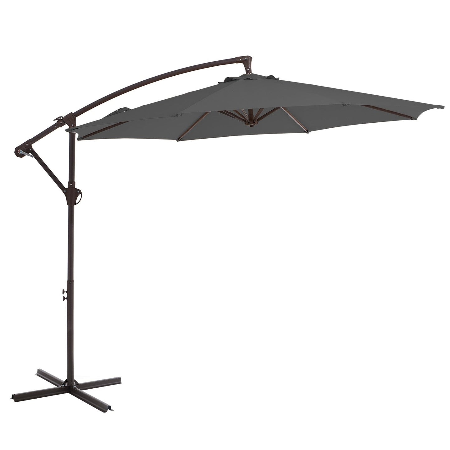 10ft Steel Crank Lift Hanging Offset Cantilever Umbrella