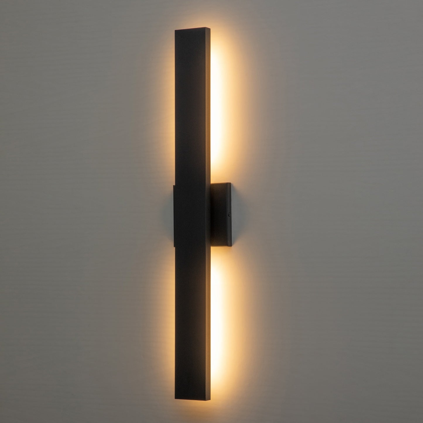 C Cattleya 2-Light Matte Black Aluminum LED Outdoor Wall Sconce