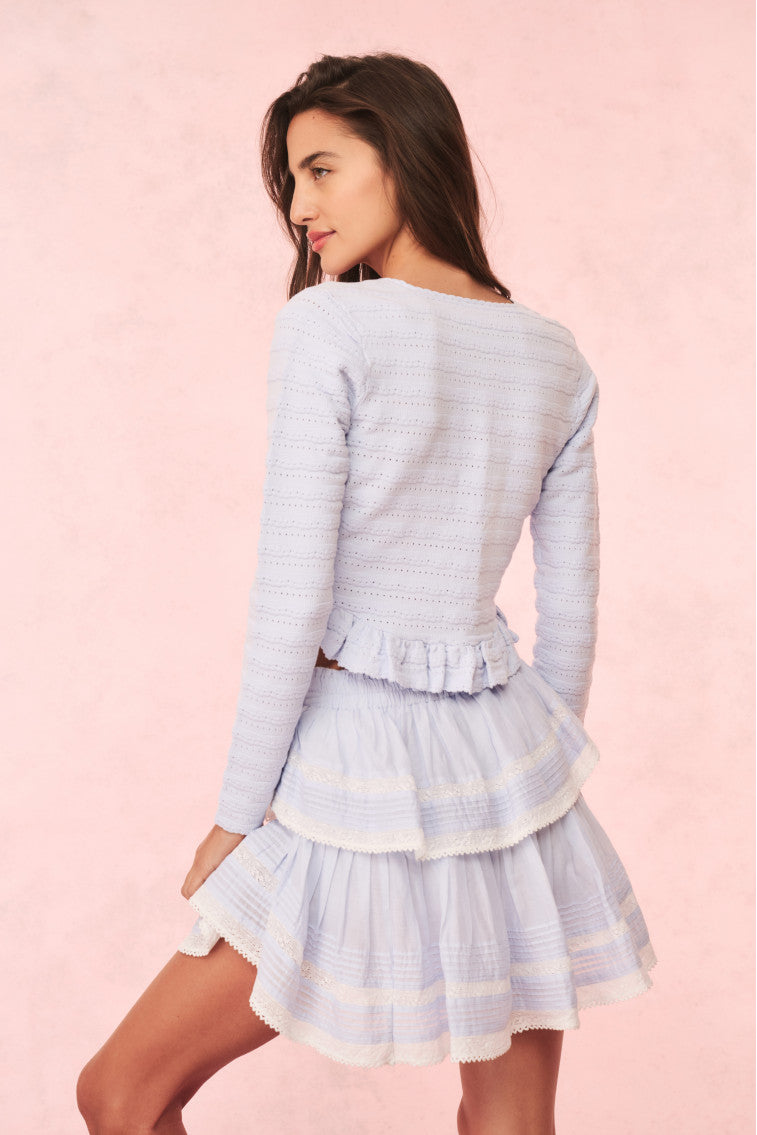 Cardigan en maille pointelle Rogan - MORNING SKY