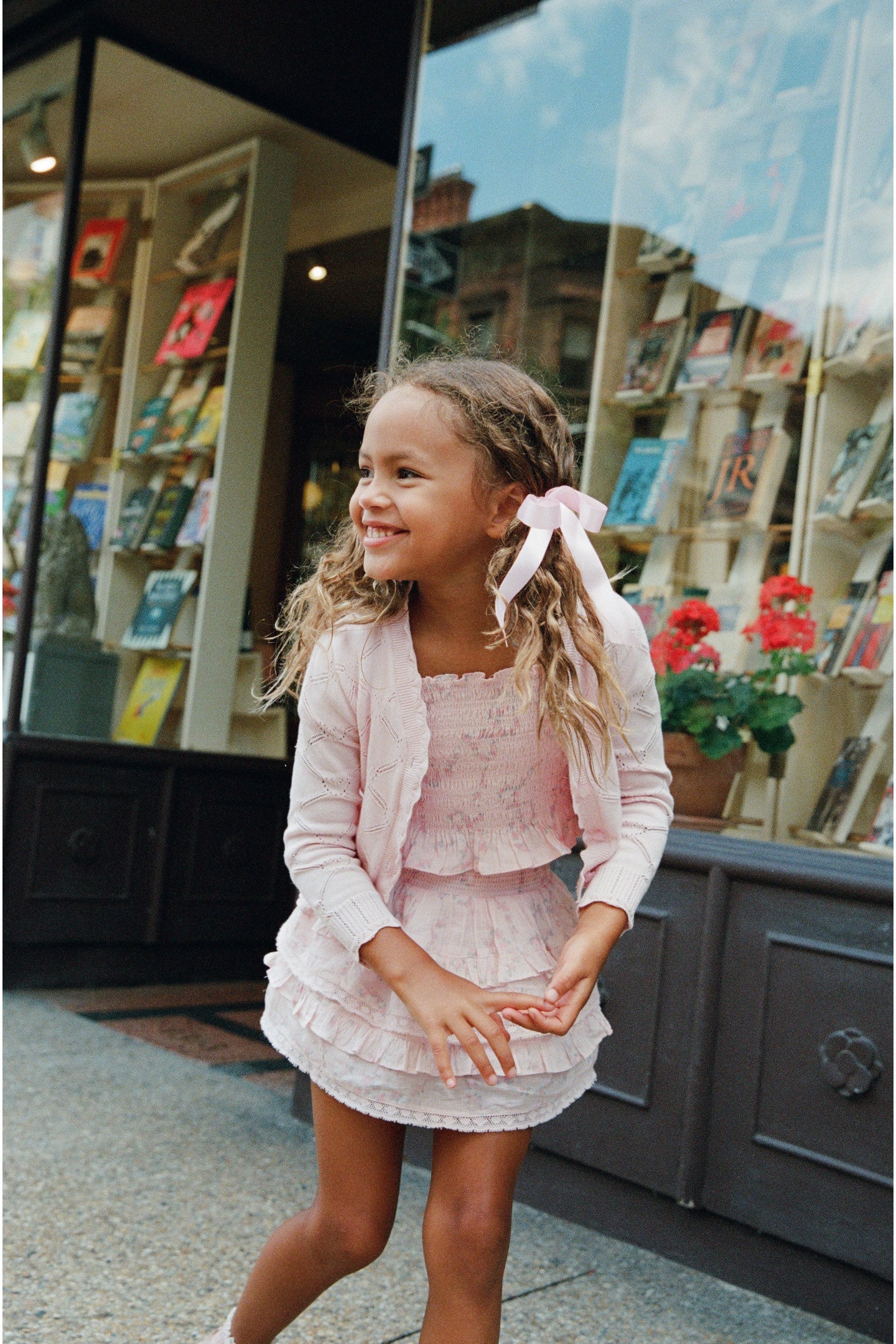 Cardigan Barlene en coton à motif cœur et losanges pour fille