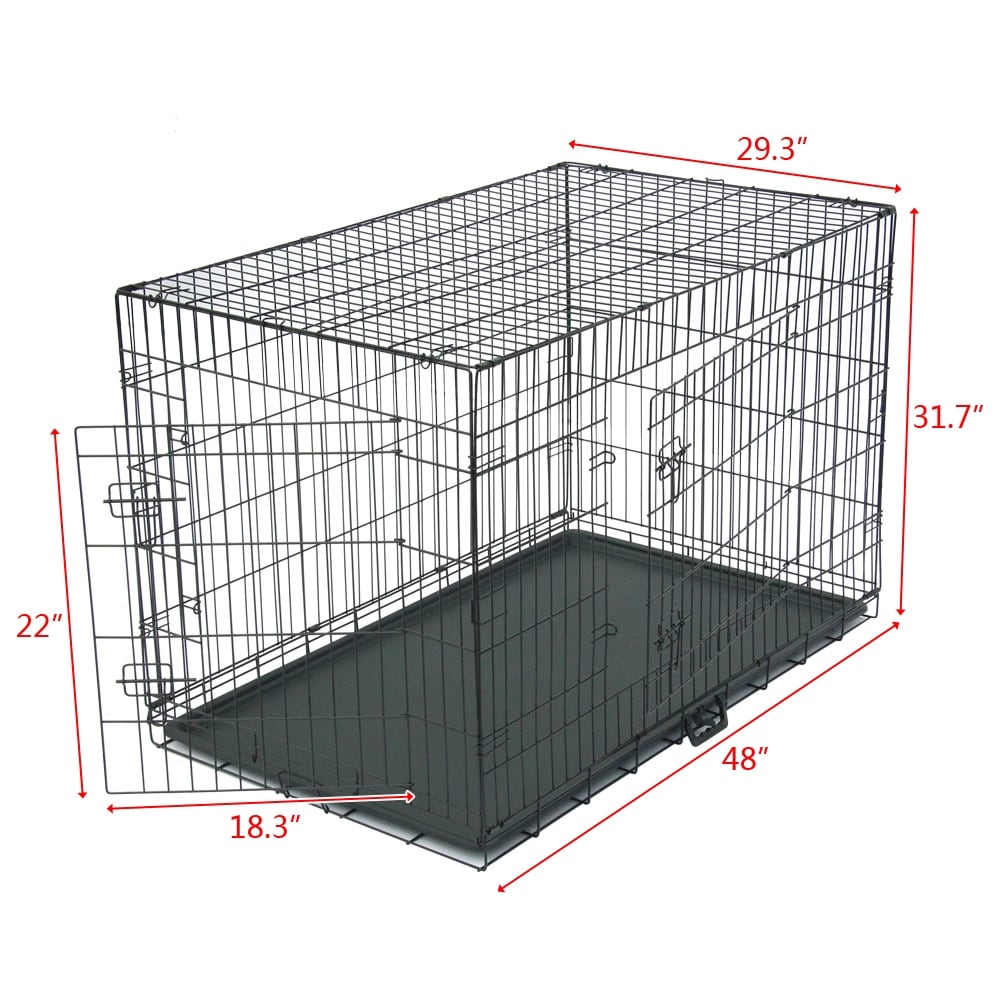 24 to 48 Pet Kennel Cat Dog Folding Steel Crate Animal Playpen Wire Metal