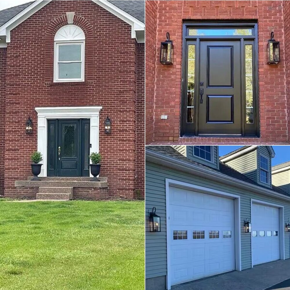 25.7H 2-Light Large Outdoor Bronze Exterior Wall Lantern Sconce Light