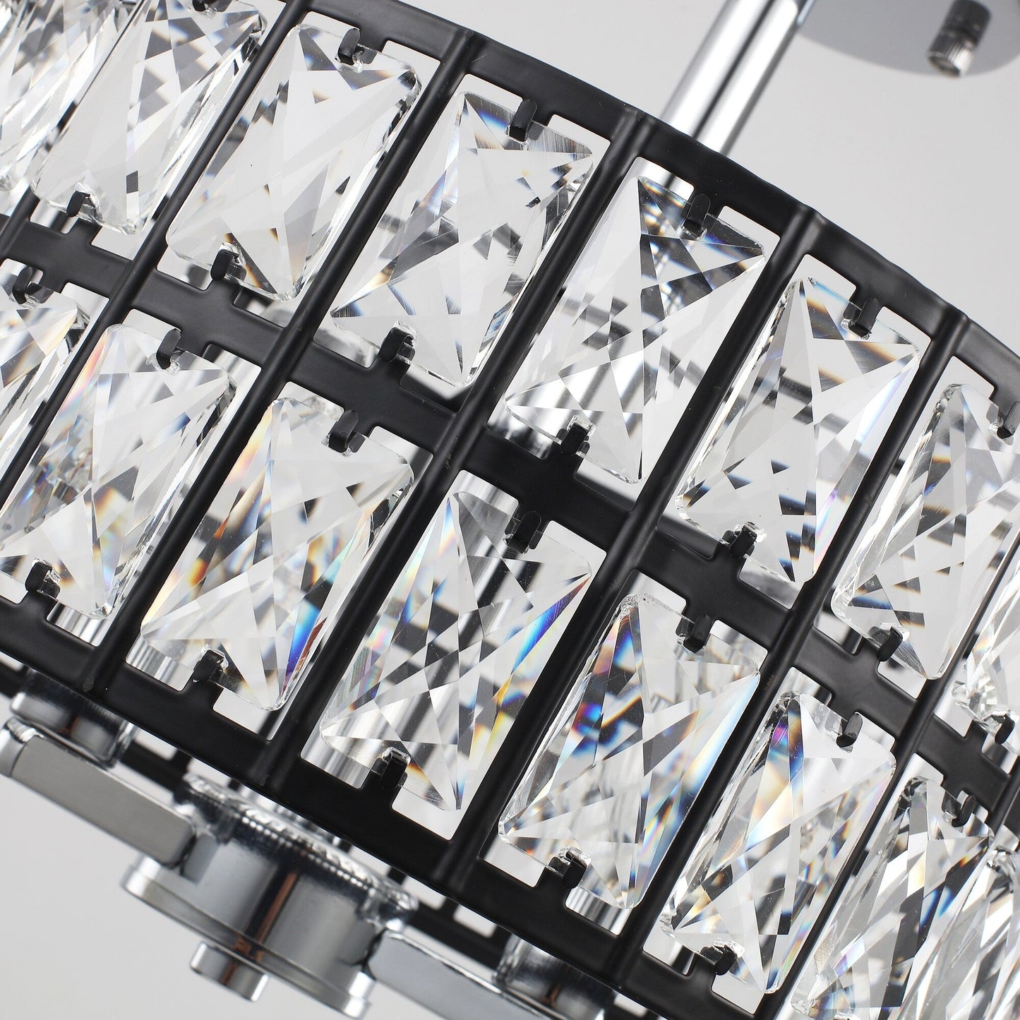 3-Light Crystal Semi Flush Mount Lights for Living Room Hallway