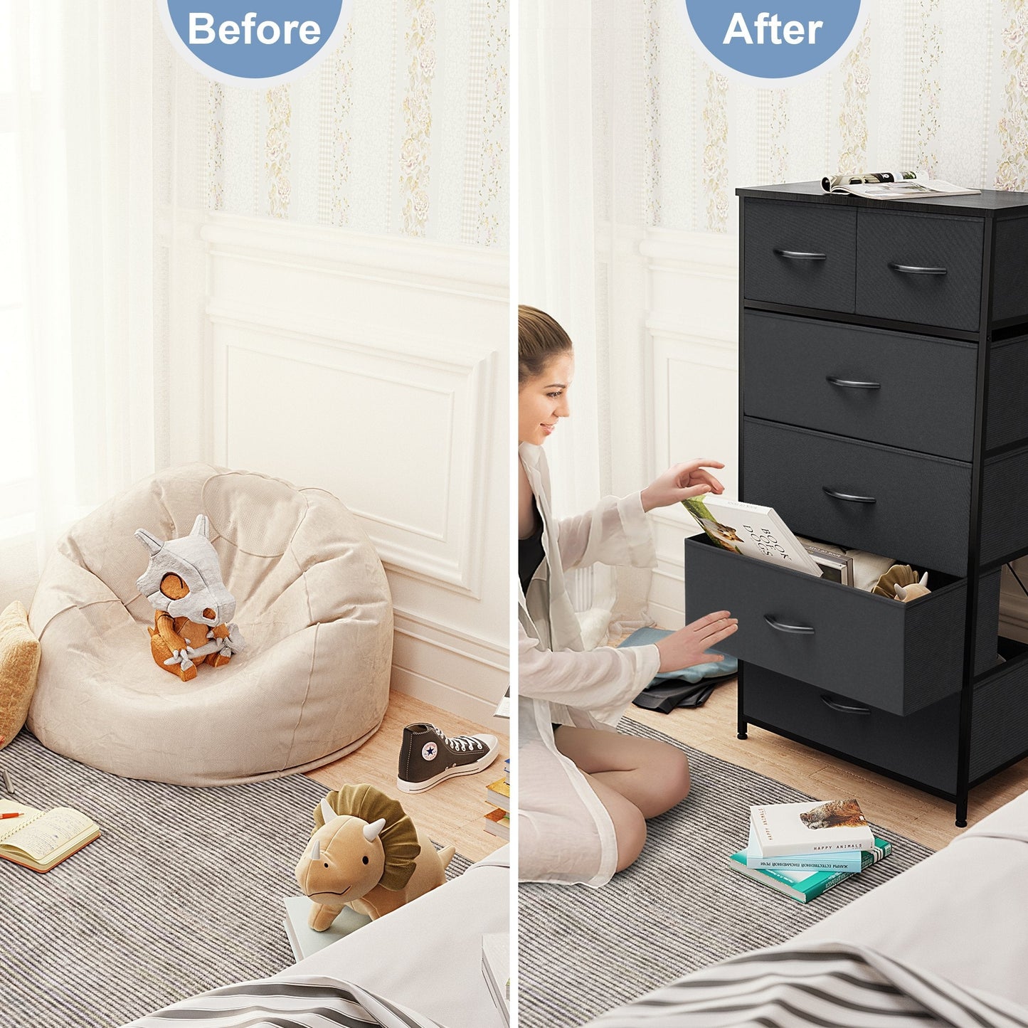 6-drawer Chest Vertical Dresser Storage Tower by Crestlive Products