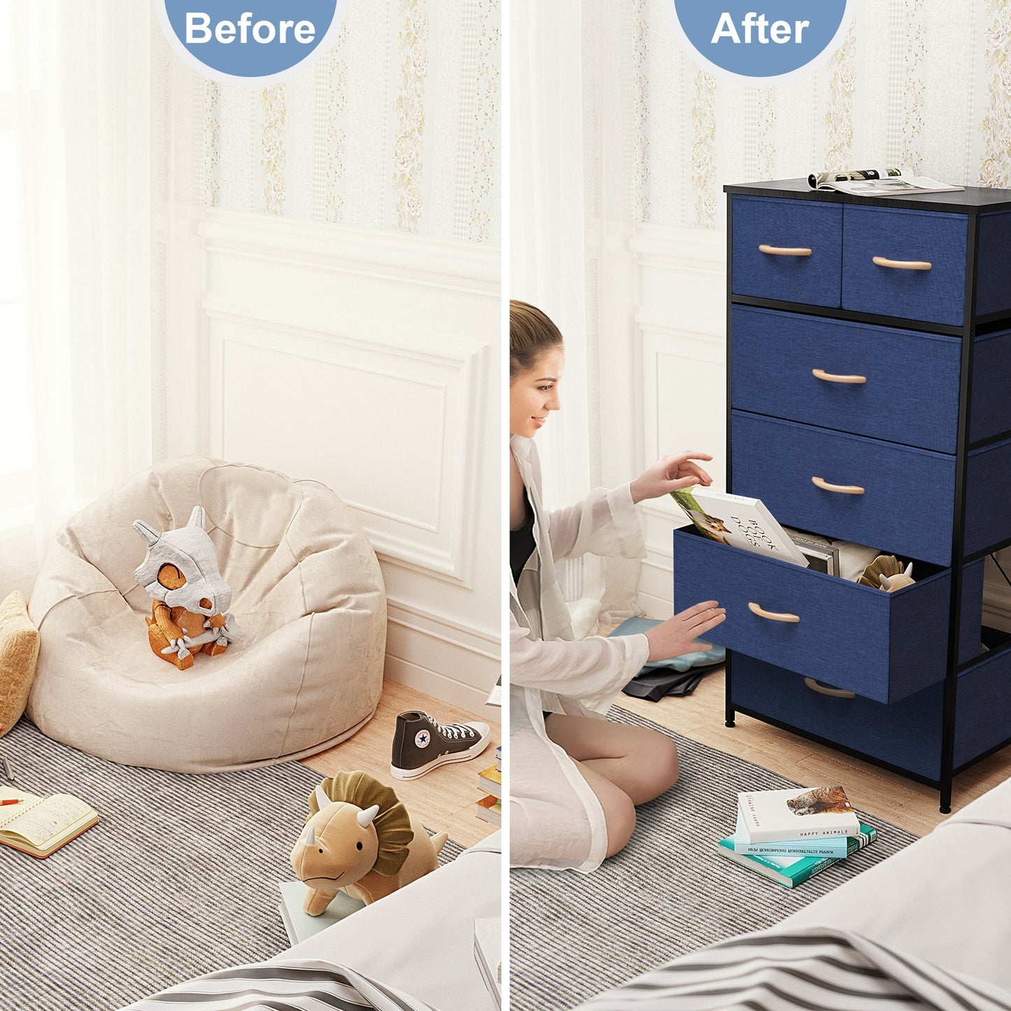 6-drawer Chest Vertical Dresser Storage Tower by Crestlive Products