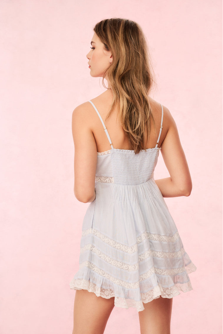 Mini-robe Alonna en coton bordée de dentelle - BABY BLUEBELL