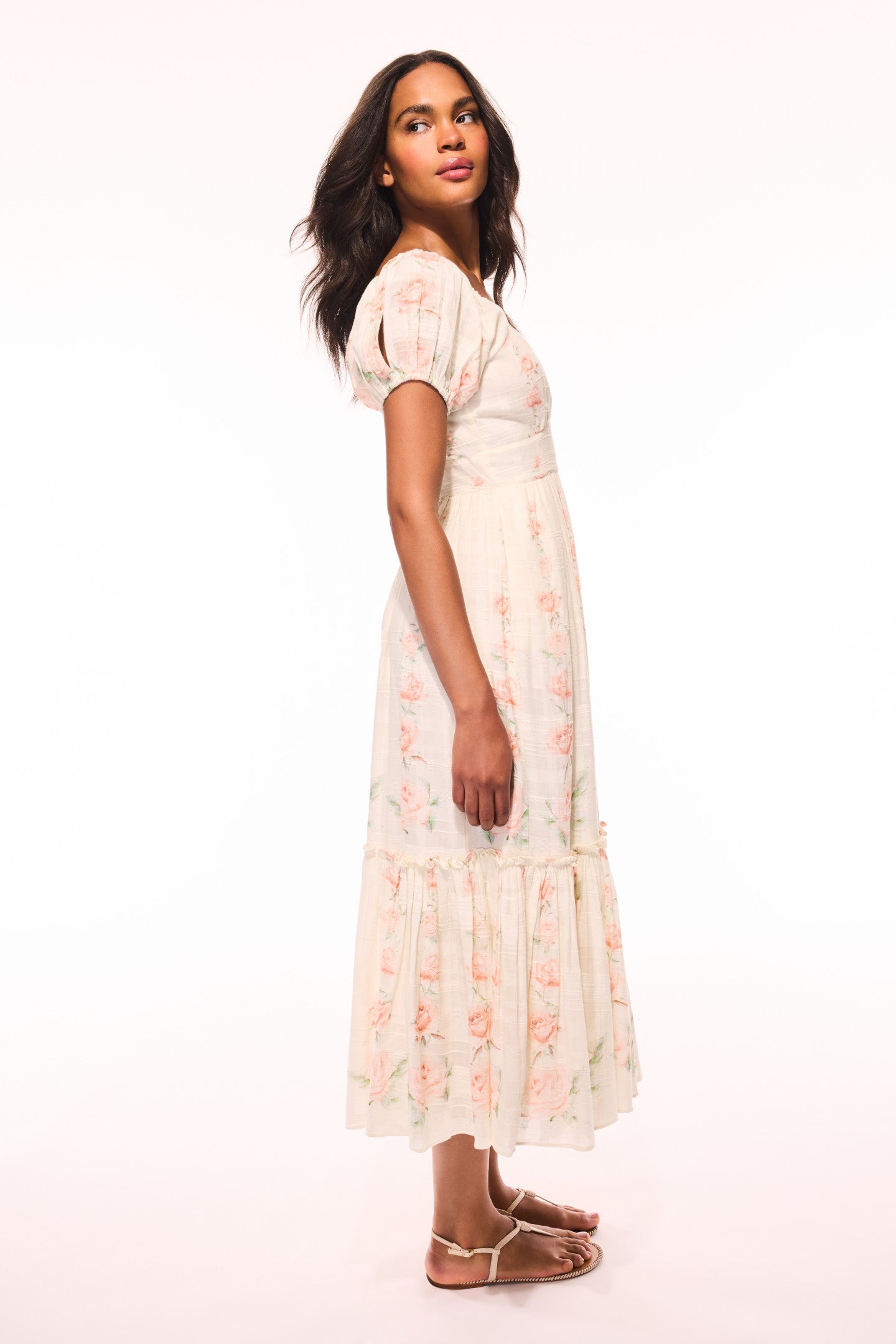 Robe midi Angie en coton recyclé - Jaune doux