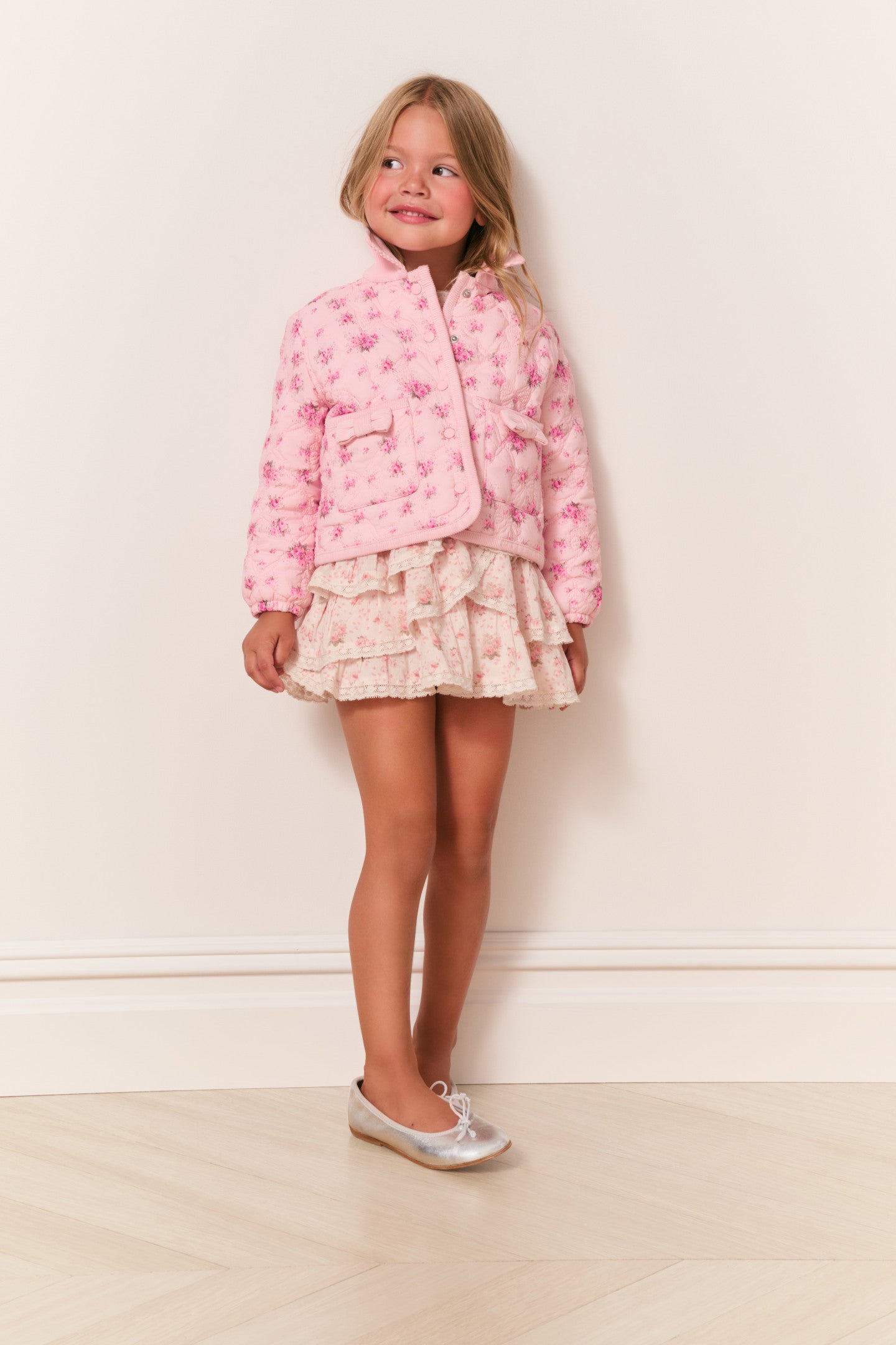 Veste matelassée fleurie Aubrina pour fille