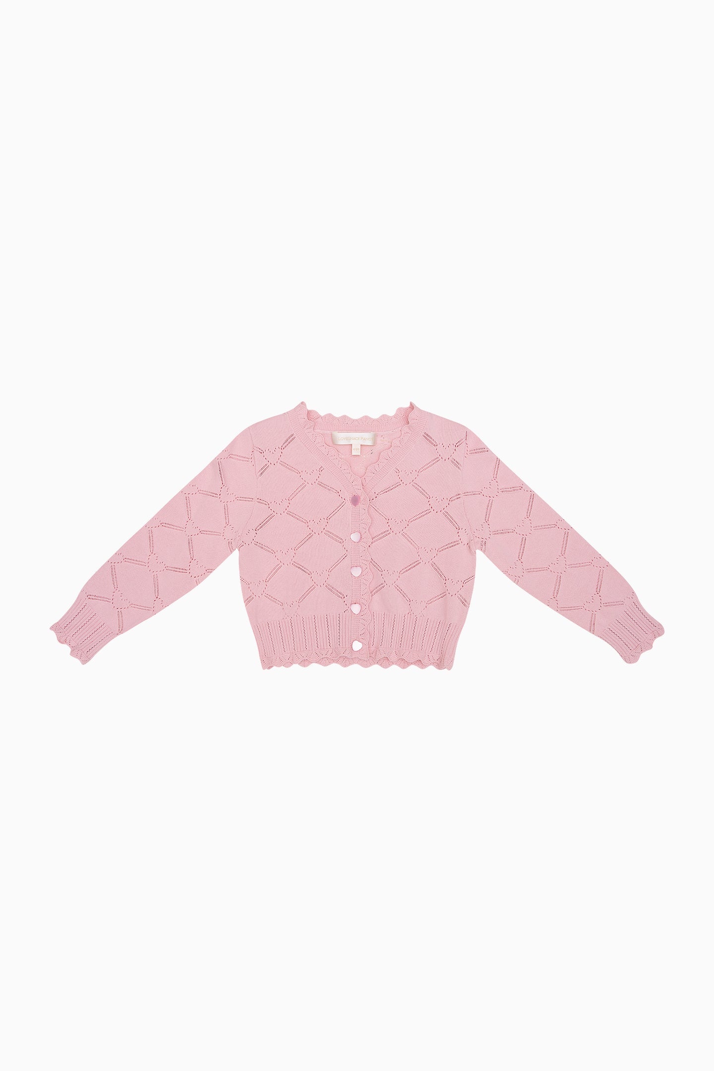 Cardigan Barlene en coton à motif cœur et losanges pour fille