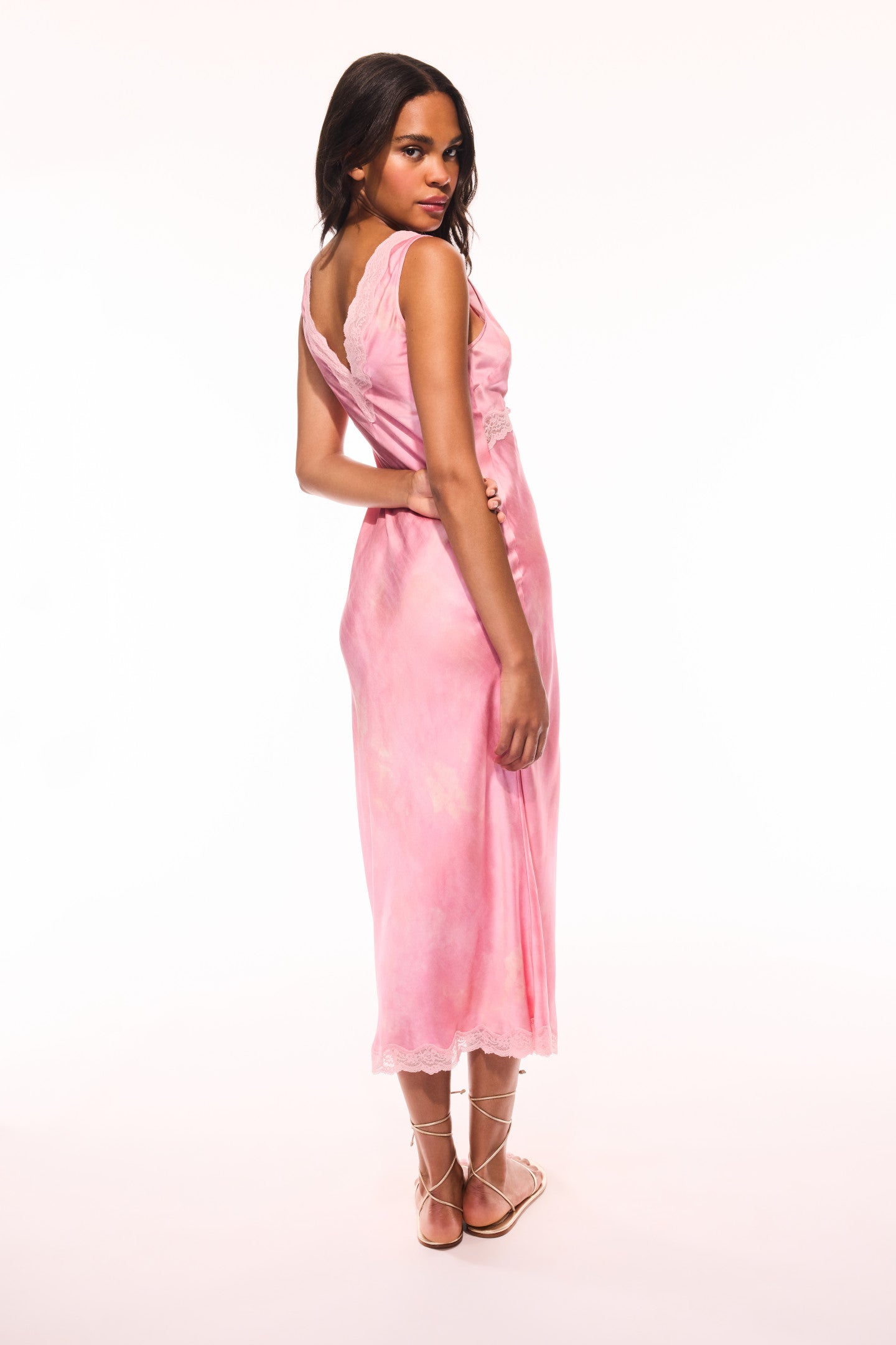 Robe midi en soie mélangée Bier