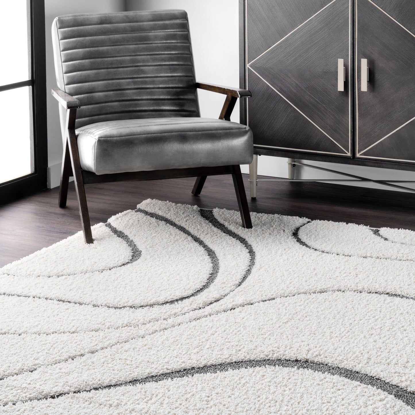 Nuloom Krista Contemporary Swirls Shag Area Rug
