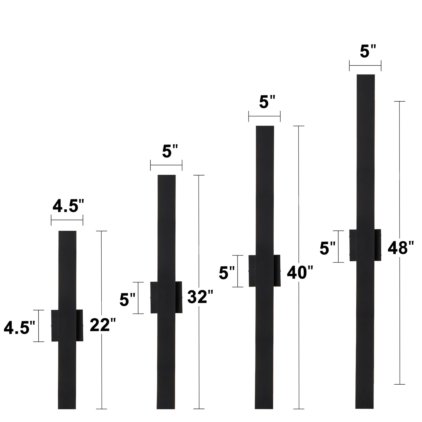 C Cattleya 2-Light Matte Black Aluminum LED Outdoor Wall Sconce