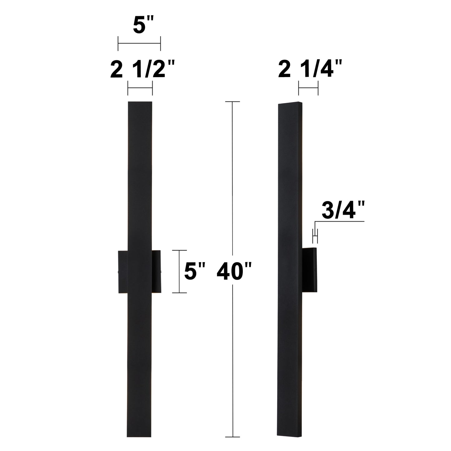 C Cattleya 2-Light Matte Black Aluminum LED Outdoor Wall Sconce