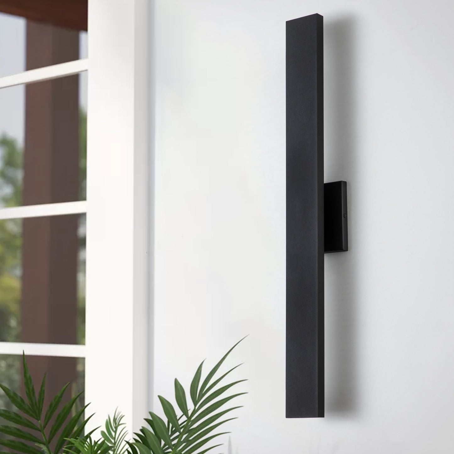 C Cattleya 2-Light Matte Black Aluminum LED Outdoor Wall Sconce