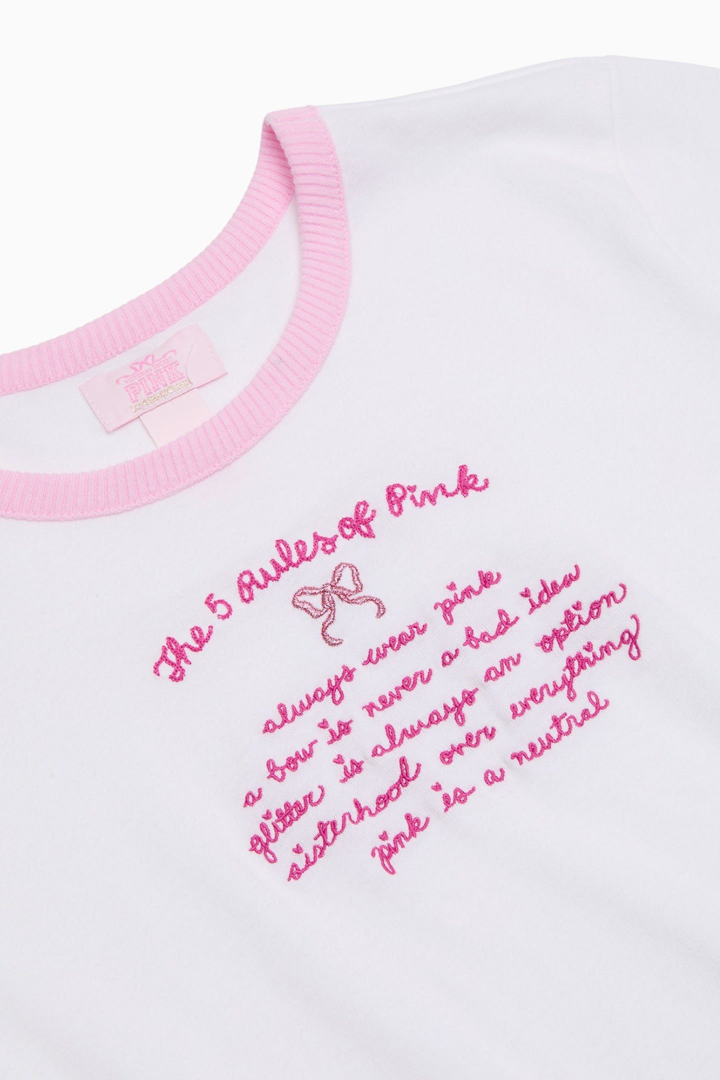 T-shirt rétro en coton PINK x LoveShackFancy