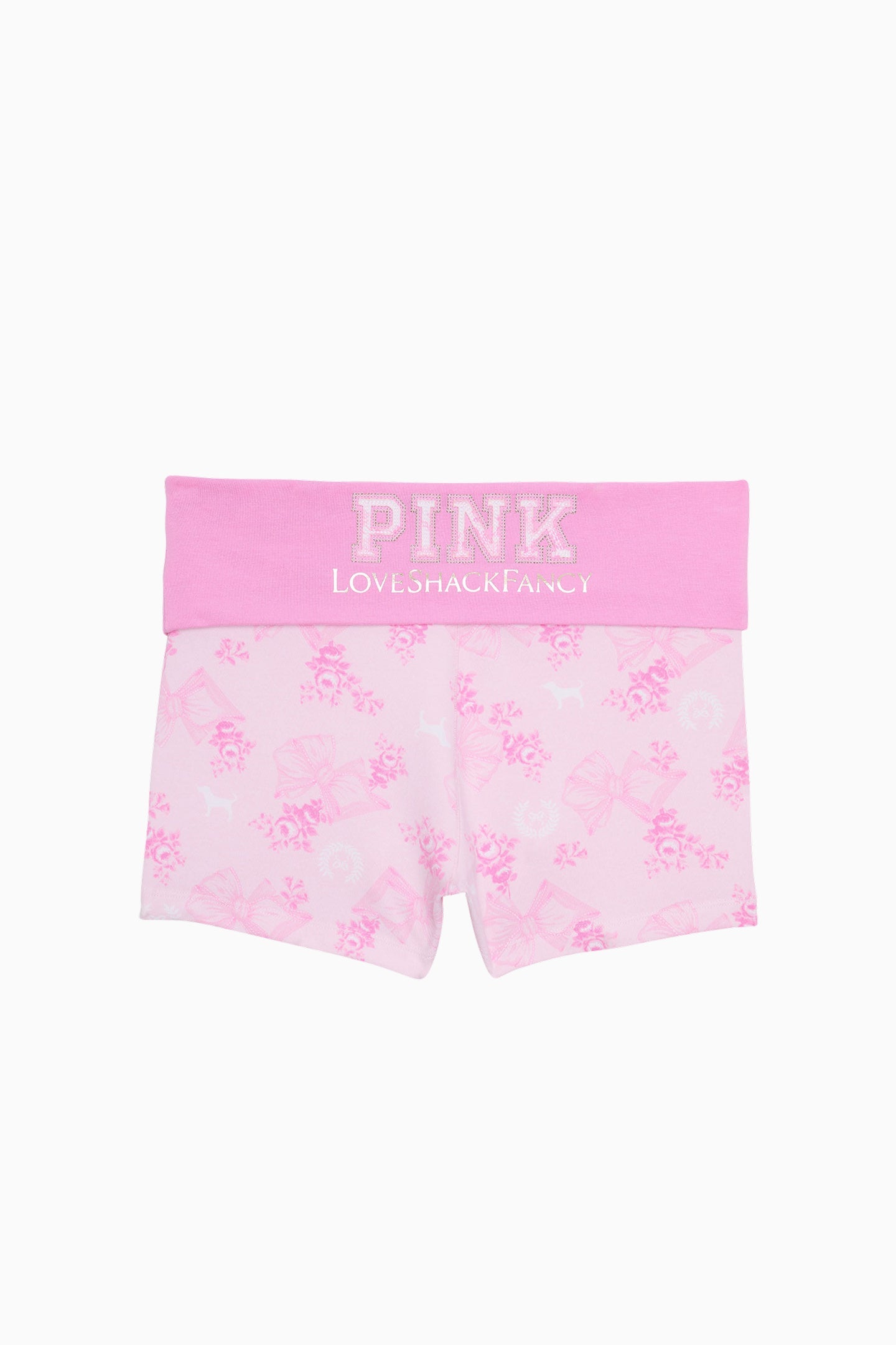 Short court en coton à rabat PINK x LoveShackFancy