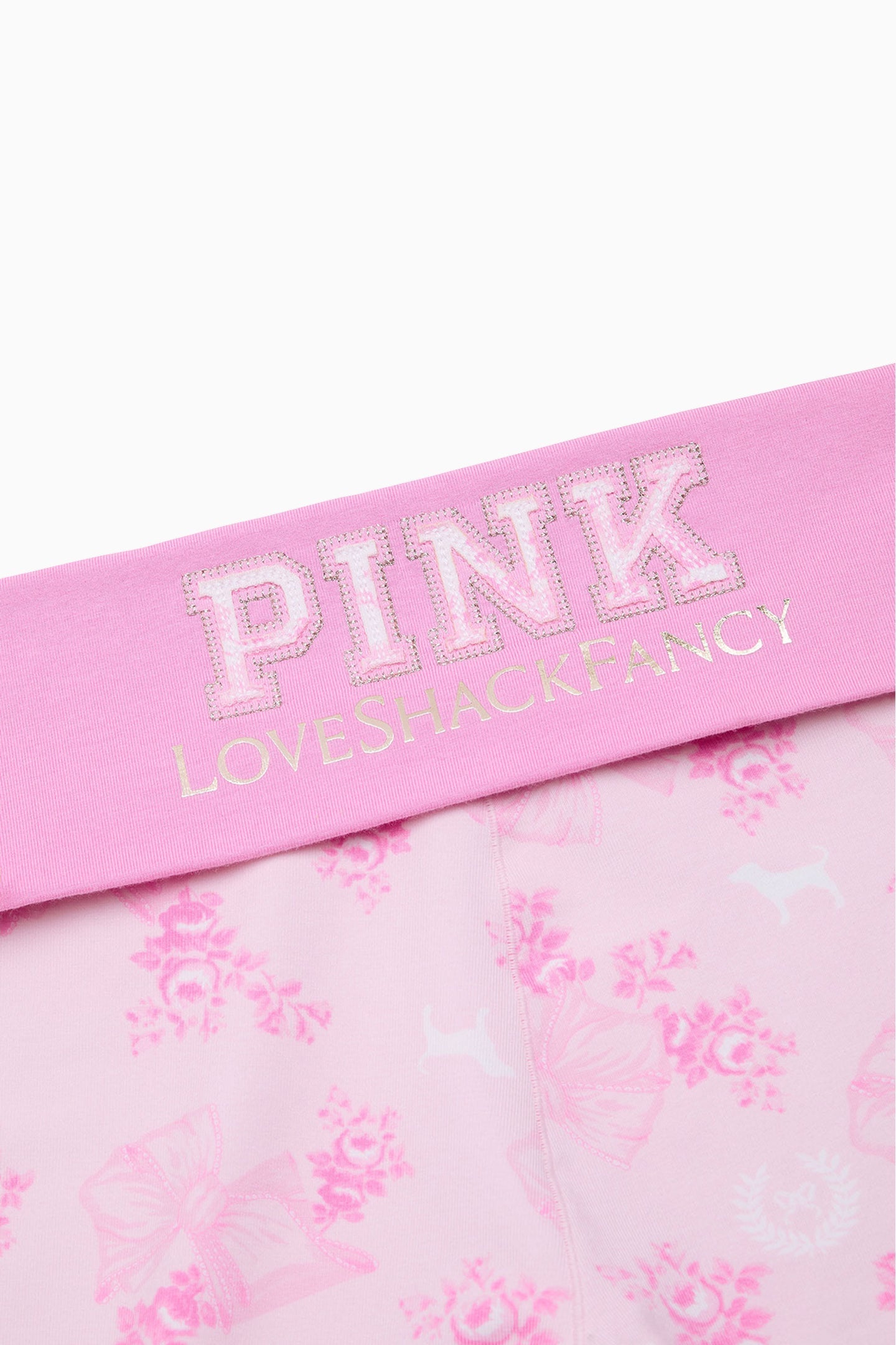Short court en coton à rabat PINK x LoveShackFancy