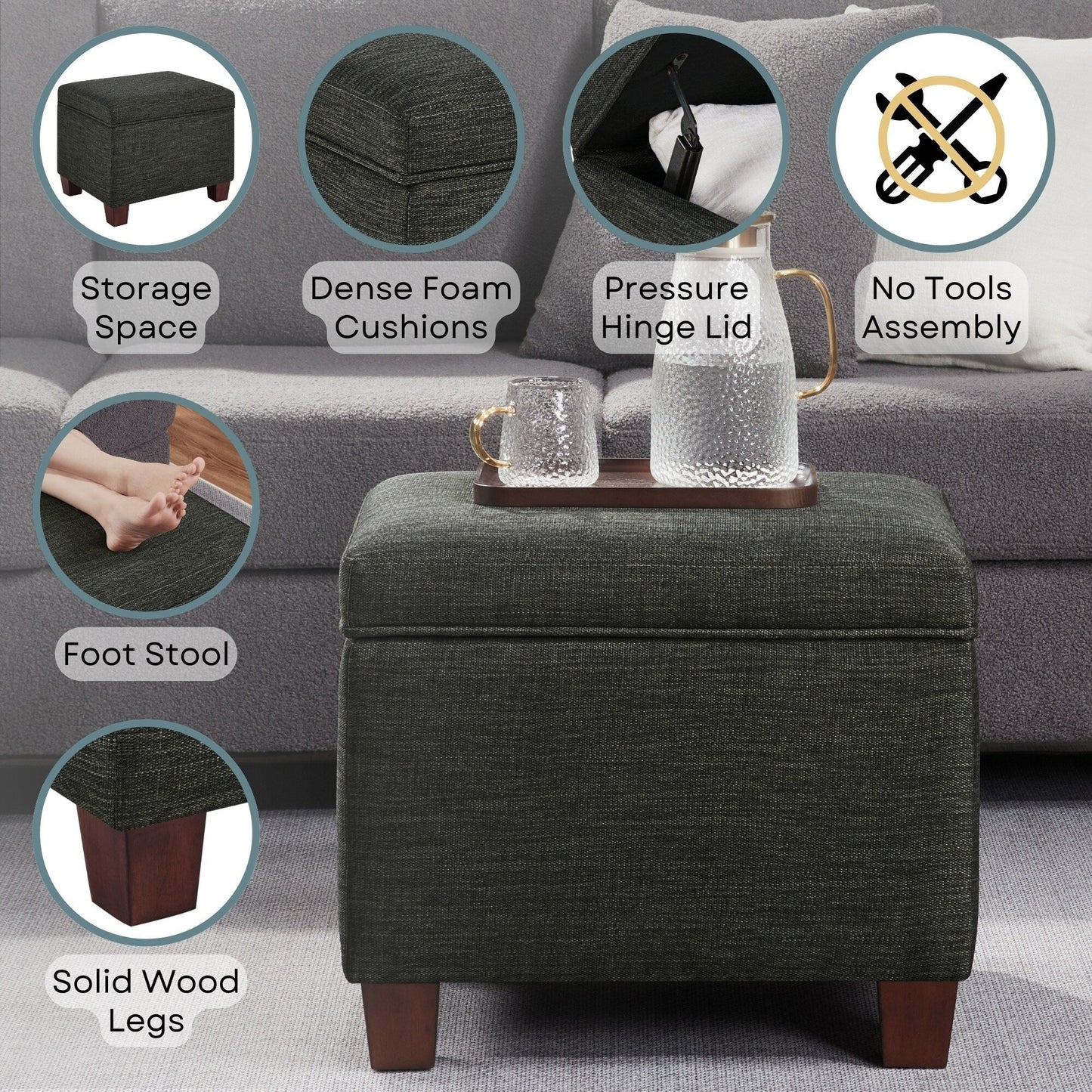 Convenience Concepts Madison Storage Ottoman