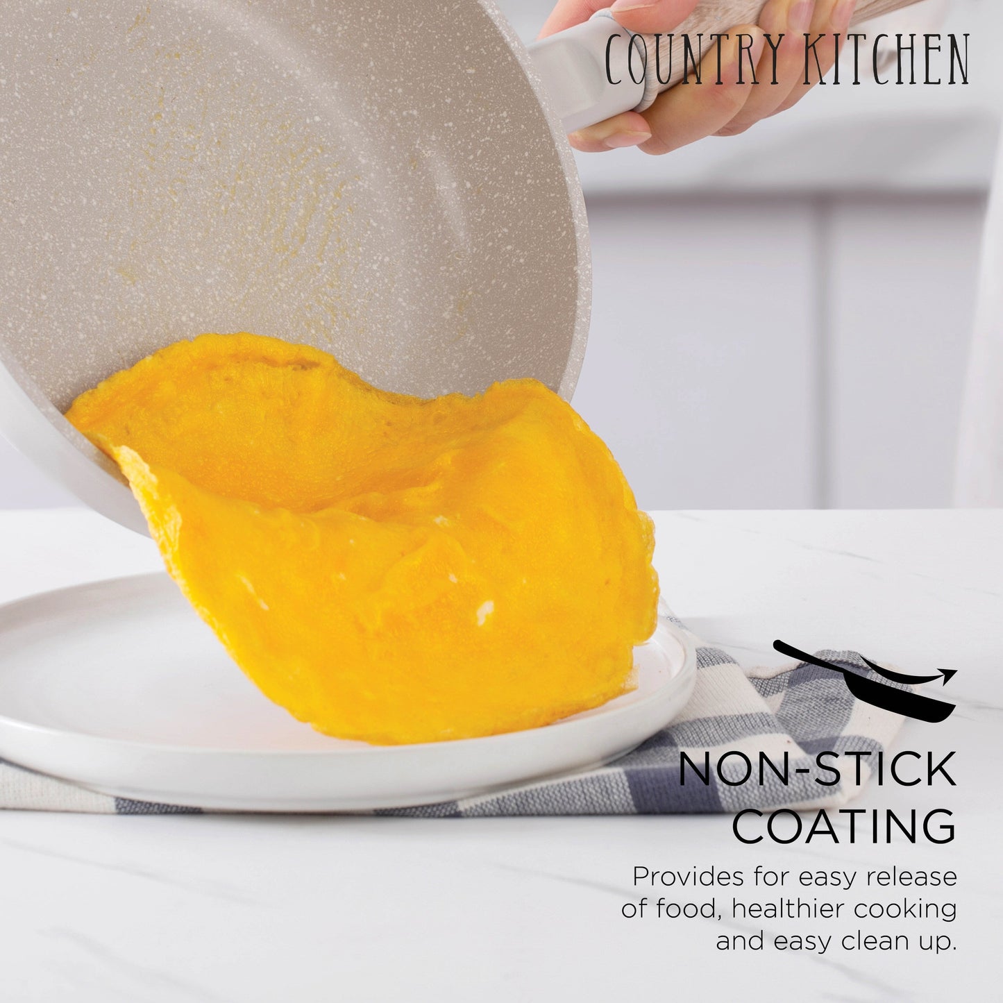 Country Kitchen RV Cookware- 13 Piece Aluminum Pots and Pans with Removable Handle Oven Safe