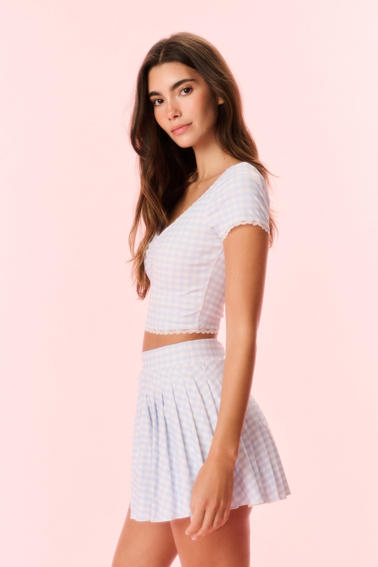 Jupe-short active à imprimé vichy Dancia