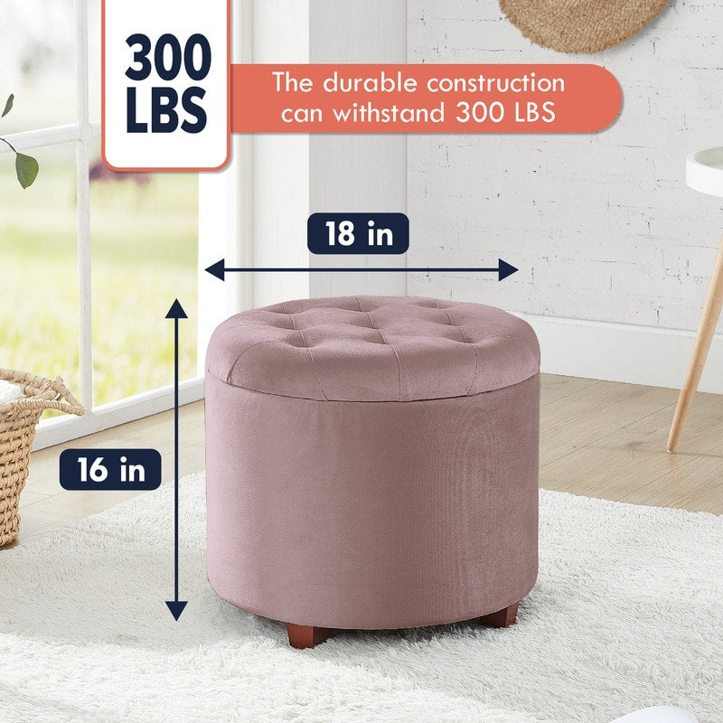 Donovan Tufted Round Storage Ottoman