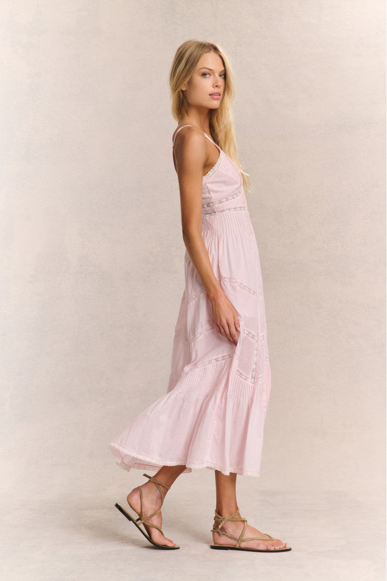 Robe midi en coton Esilda - ROSE