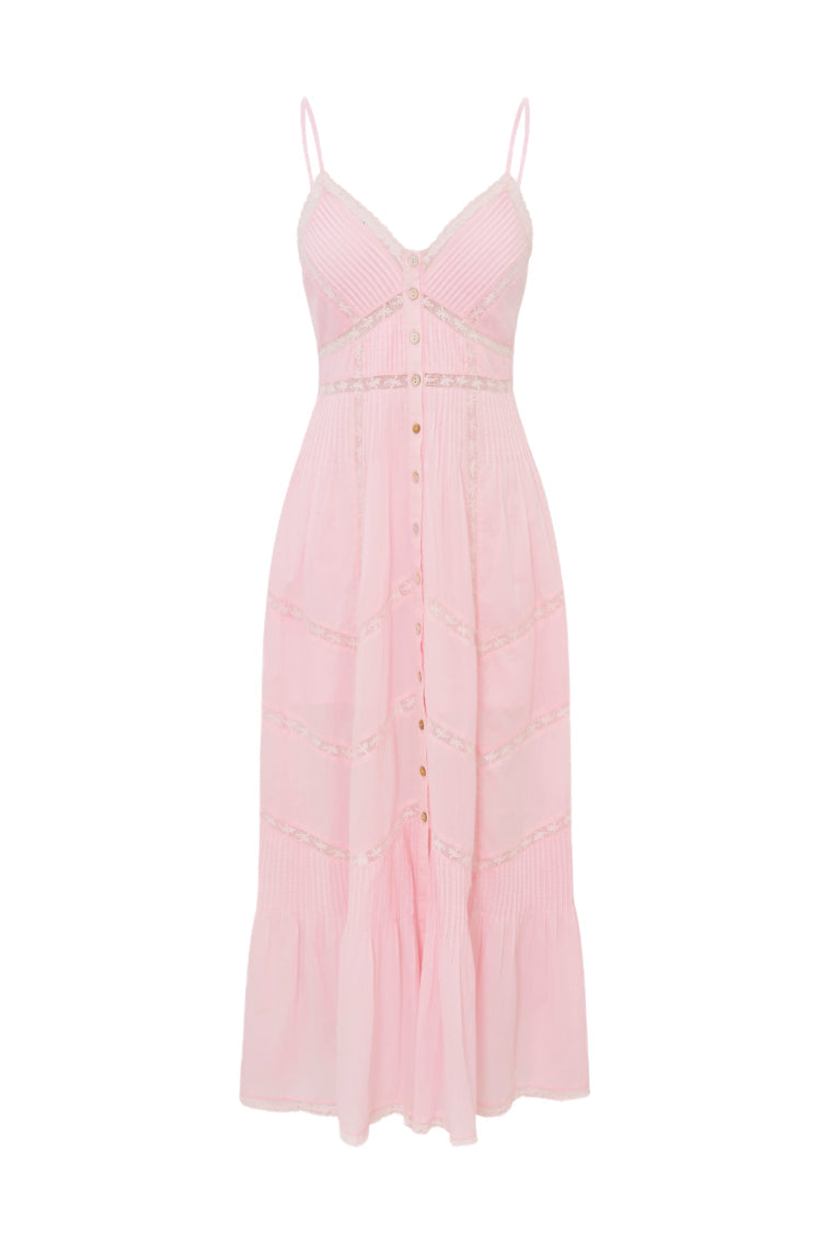 Robe midi en coton Esilda - ROSE