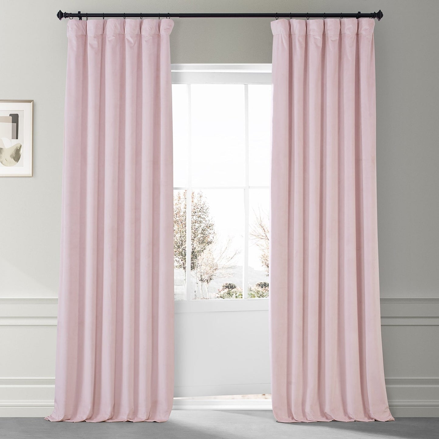 Exclusive Fabrics Signature Plush Velvet Hotel Blackout Curtains (1 Panel) - Luxury Soft Drapery for Light Control & Elegance
