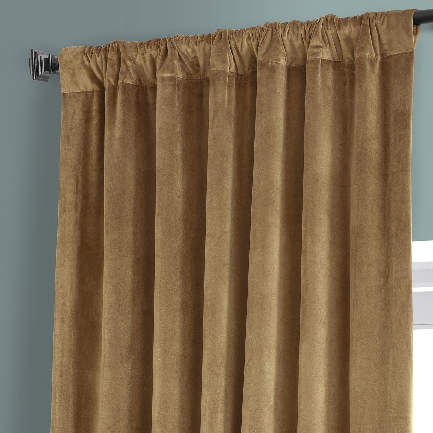 Exclusive Fabrics Signature Plush Velvet Hotel Blackout Curtains (1 Panel) - Luxury Soft Drapery for Light Control & Elegance