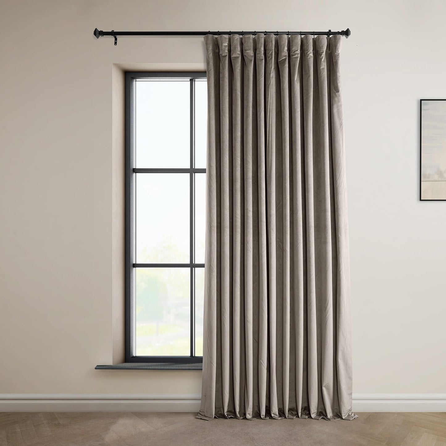Exclusive Fabrics Signature Plush Velvet Hotel Blackout Curtains (1 Panel) - Luxury Soft Drapery for Light Control & Elegance