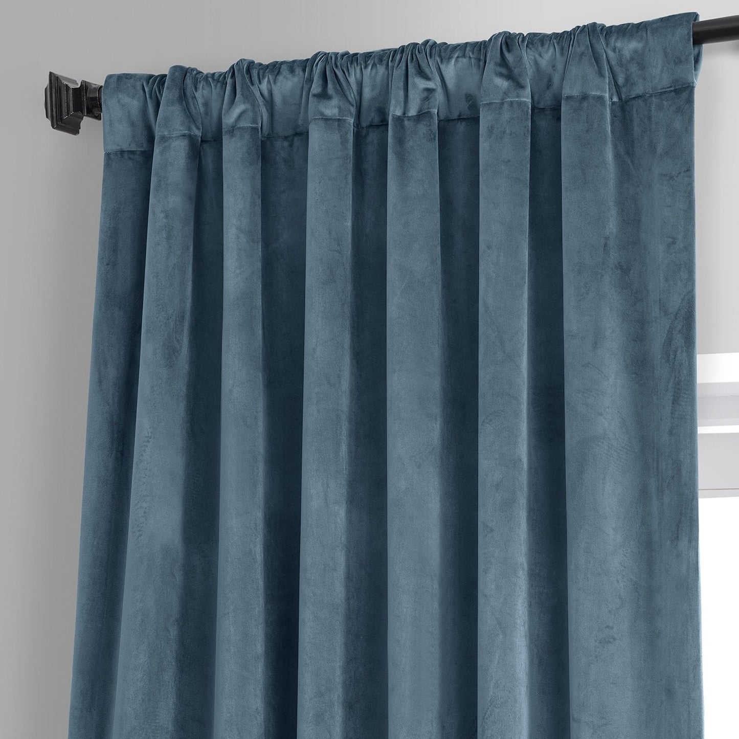 Exclusive Fabrics Signature Plush Velvet Hotel Blackout Curtains (1 Panel) - Luxury Soft Drapery for Light Control & Elegance
