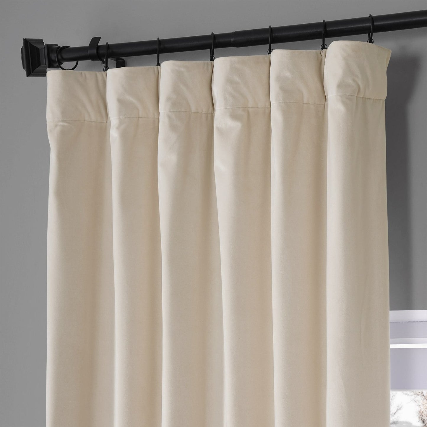 Exclusive Fabrics Signature Plush Velvet Hotel Blackout Curtains (1 Panel) - Luxury Soft Drapery for Light Control & Elegance