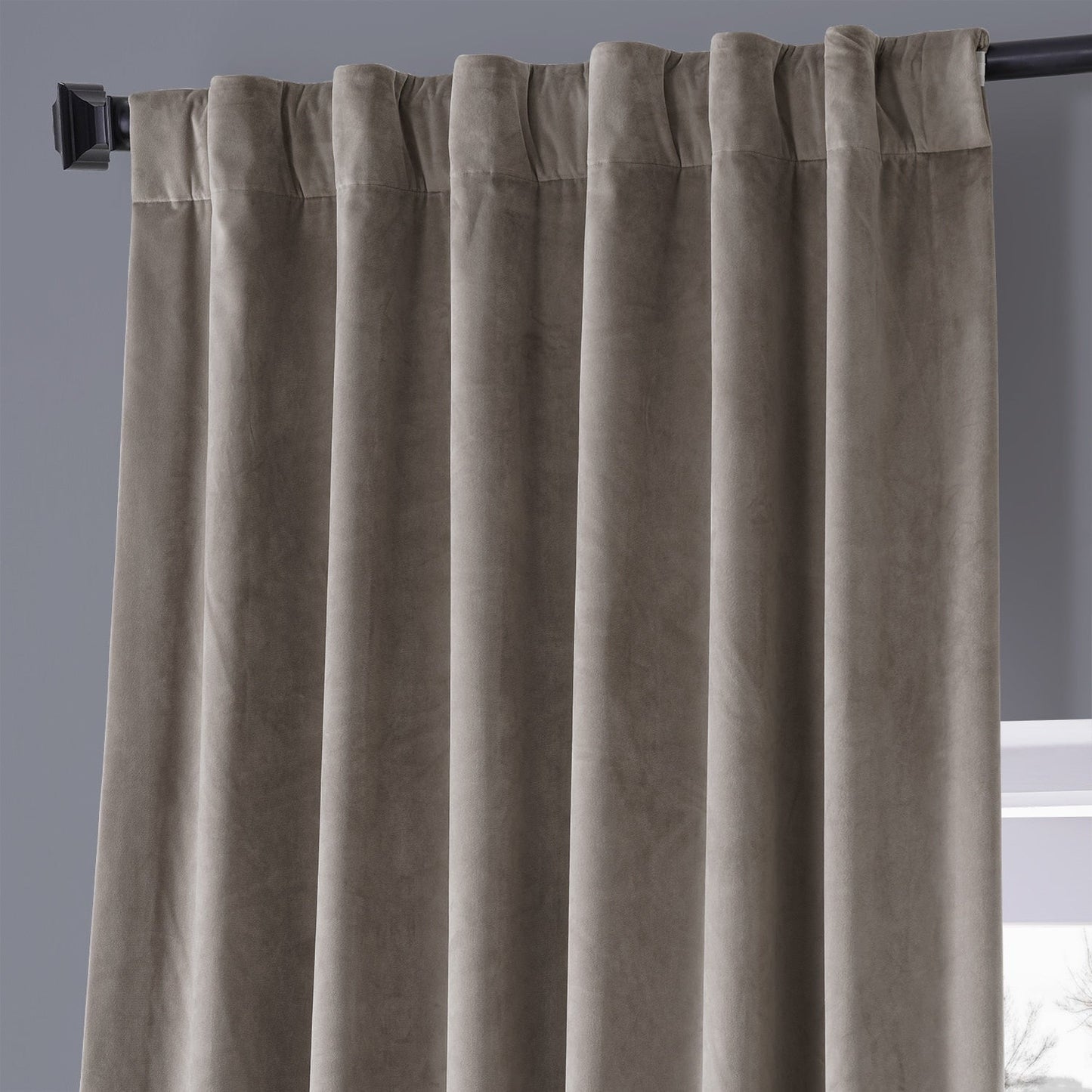 Exclusive Fabrics Signature Plush Velvet Hotel Blackout Curtains (1 Panel) - Luxury Soft Drapery for Light Control & Elegance