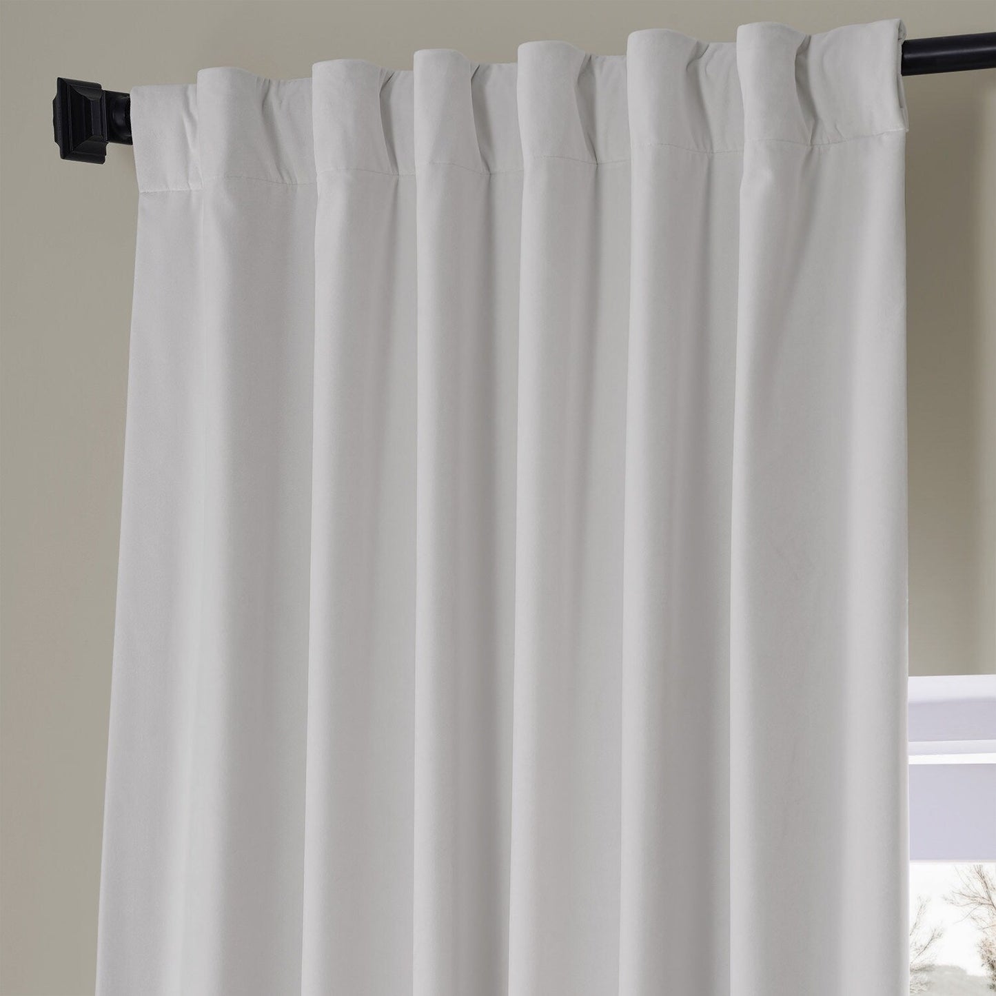 Exclusive Fabrics Signature Plush Velvet Hotel Blackout Curtains (1 Panel) - Luxury Soft Drapery for Light Control & Elegance