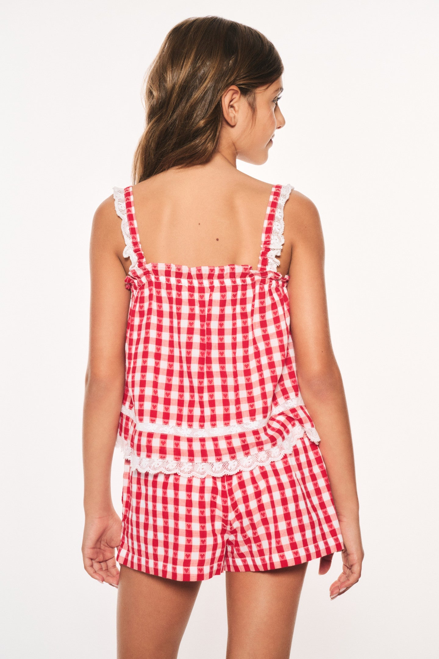 Haut à carreaux en coton Fiorella pour fille