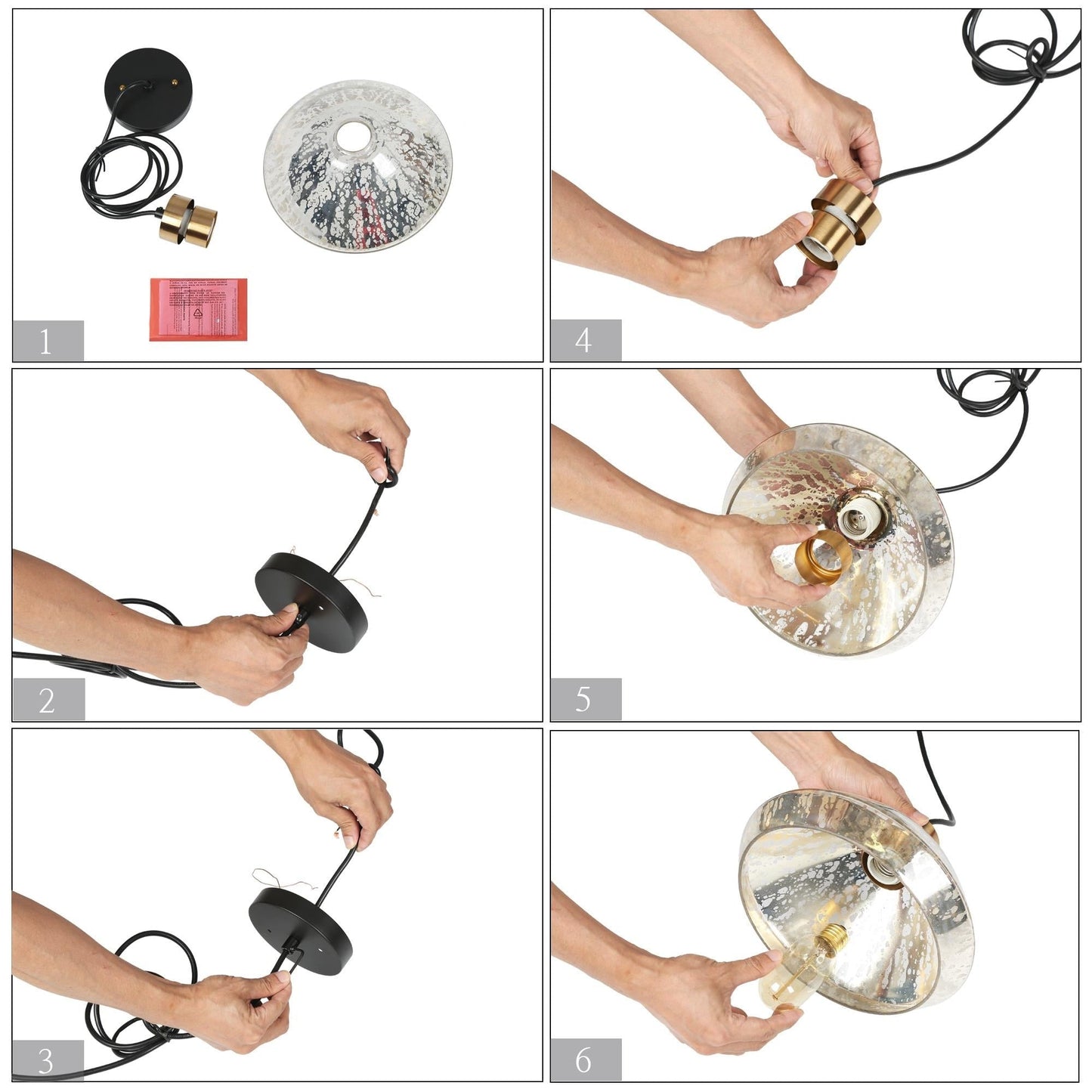 Suspension Flyn Modern à 1 ampoule en verre mercure pour îlot de cuisine