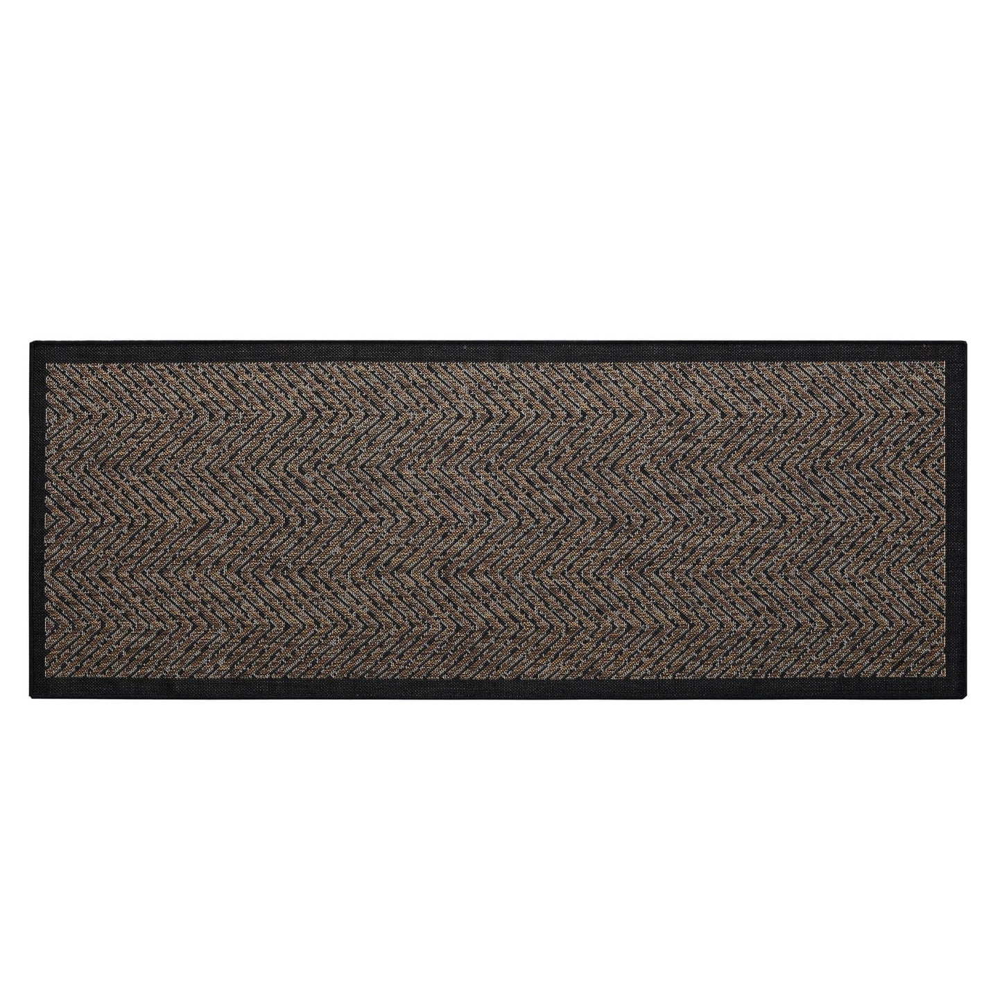 Madison Park Hurley Natural/ Black Textured Chevron Indoor/Outdoor Rug