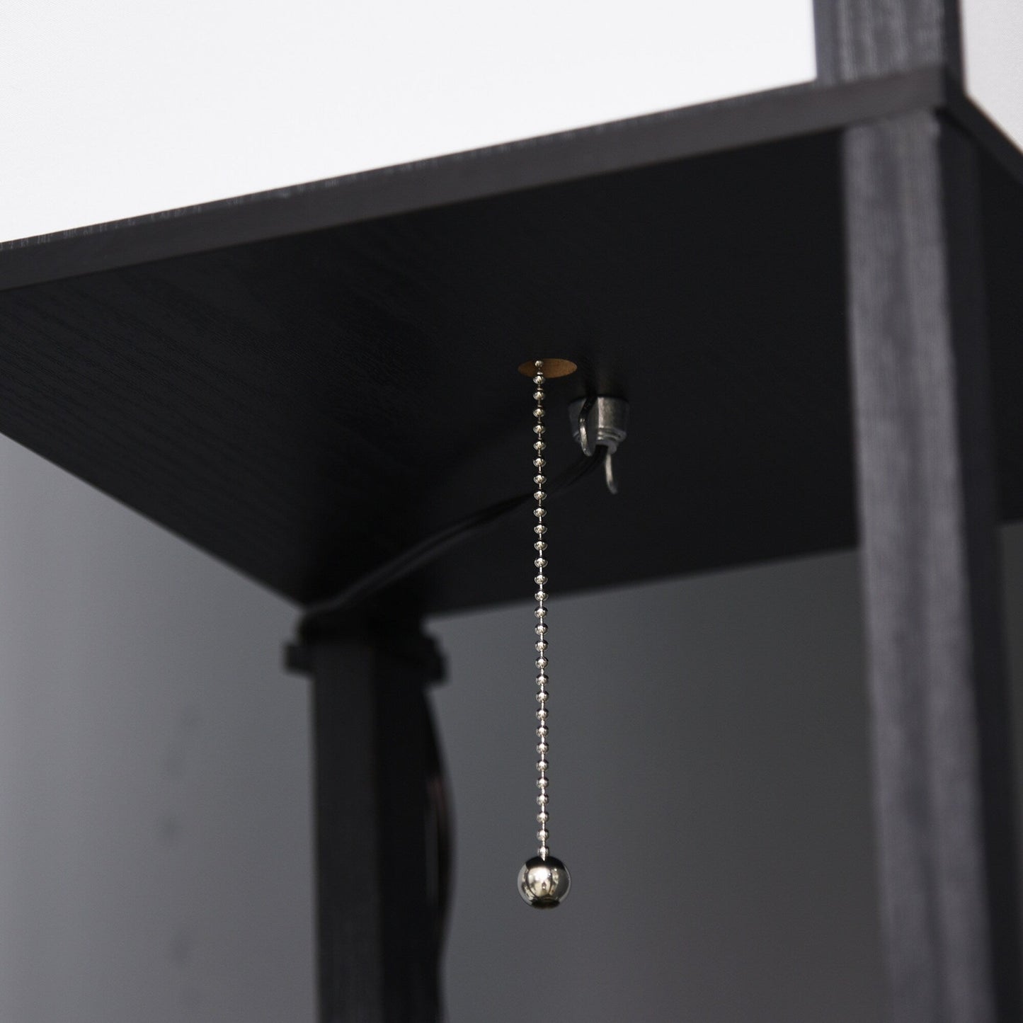 HOMCOM Floor Lamp with Shelves, Dual Light, Modern Tall Standing Lamps, with Fabric Lampshade (Bulb not Included)