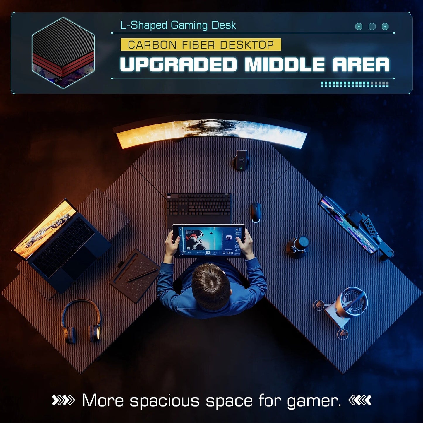 Homall L-Shaped Gaming Desk Computer Corner Desk Office Writing Desk