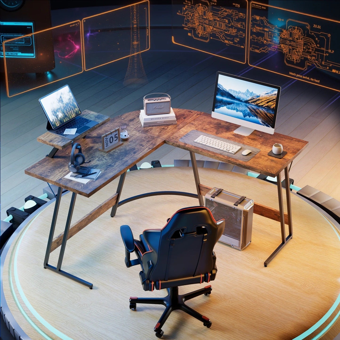Homall L-Shaped Gaming Desk Computer Corner Desk Office Writing Desk