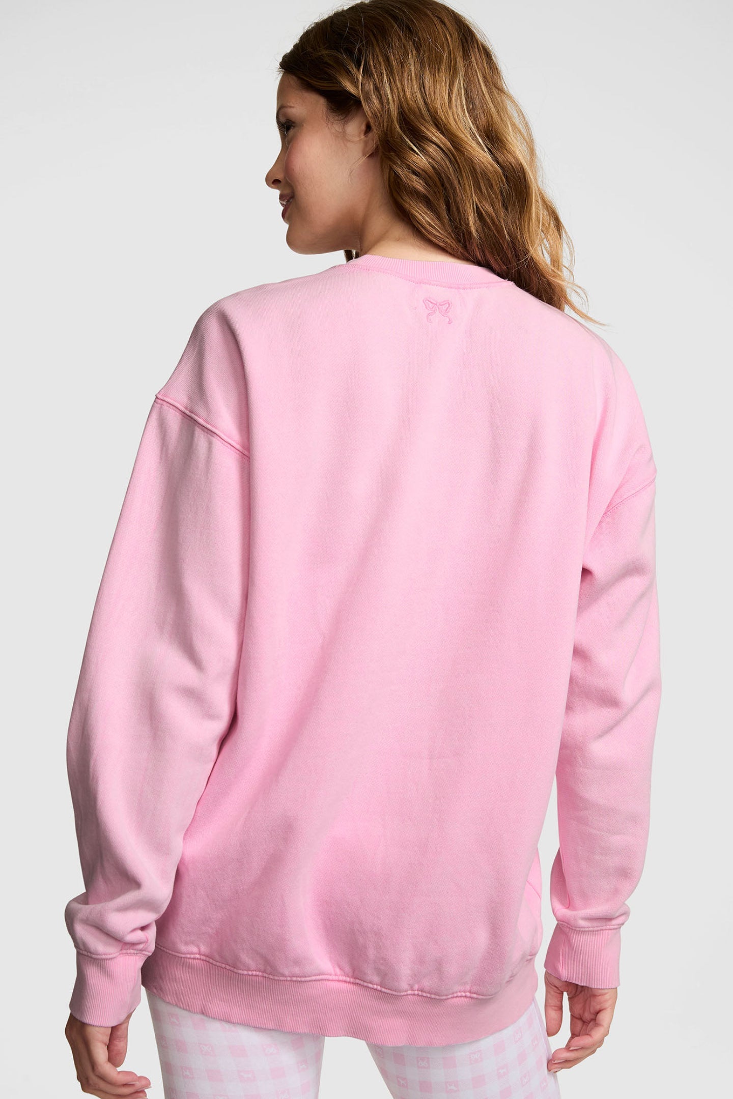Sweat-shirt ras du cou surdimensionné PINK x LoveShackFancy - PINK LOLLIPOP