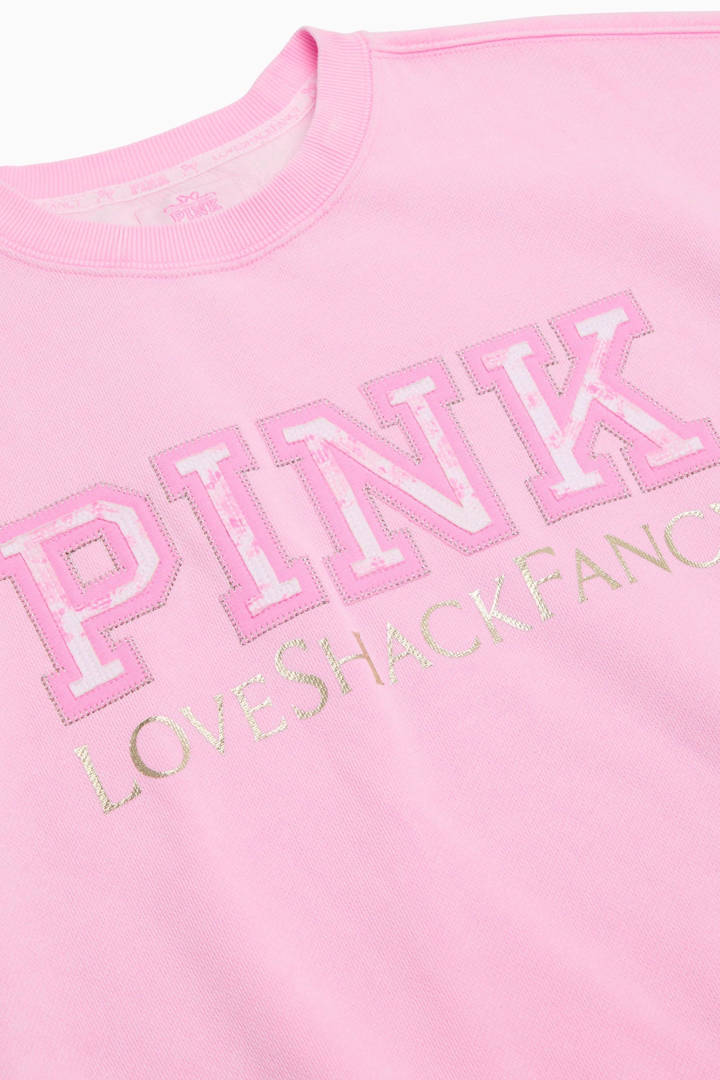 Sweat-shirt ras du cou surdimensionné PINK x LoveShackFancy - PINK LOLLIPOP
