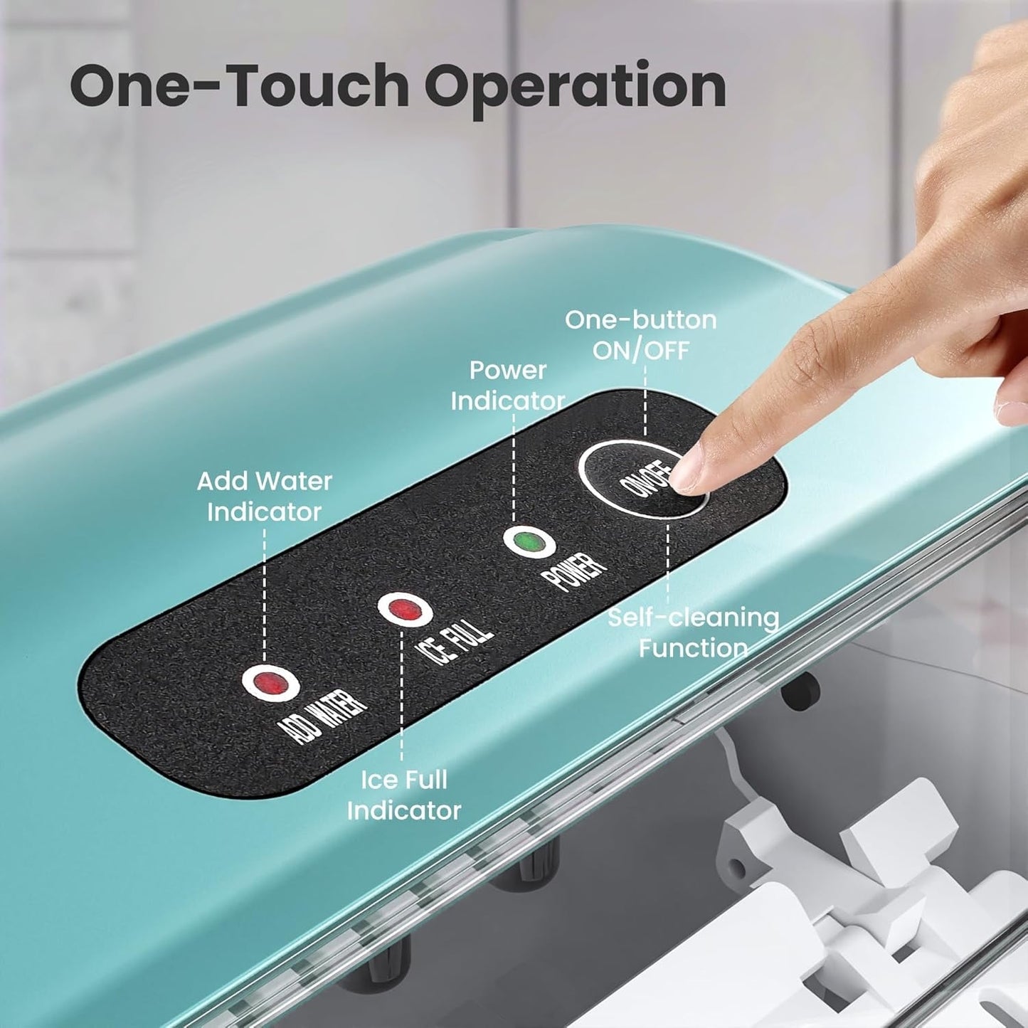 Ice Makers Countertop, Portable Ice Maker Machine with Handle, Self-Cleaning Ice Maker, for Home/Office/Kitchen