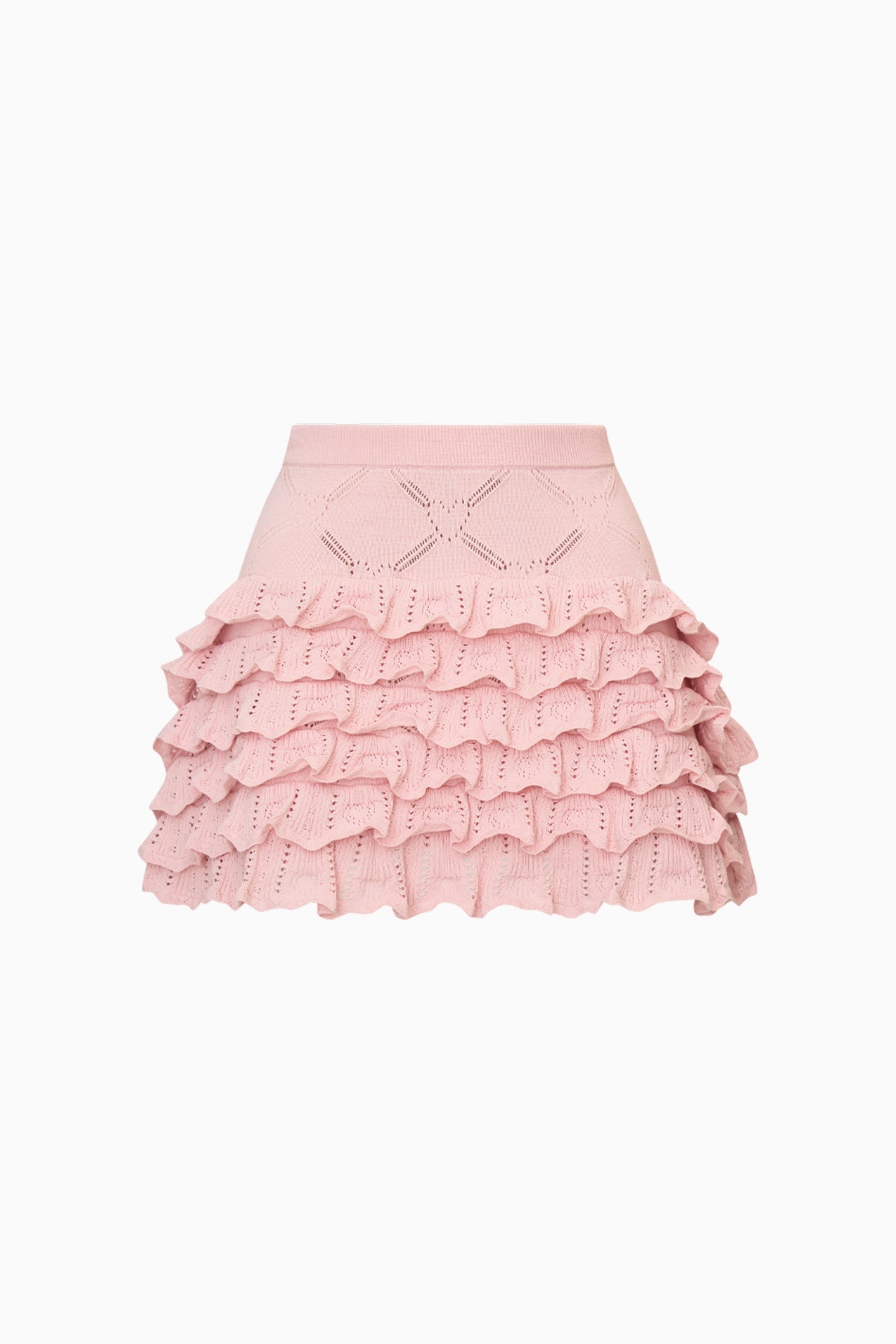 Jupe en tricot à motif cœur et losanges Kalliope