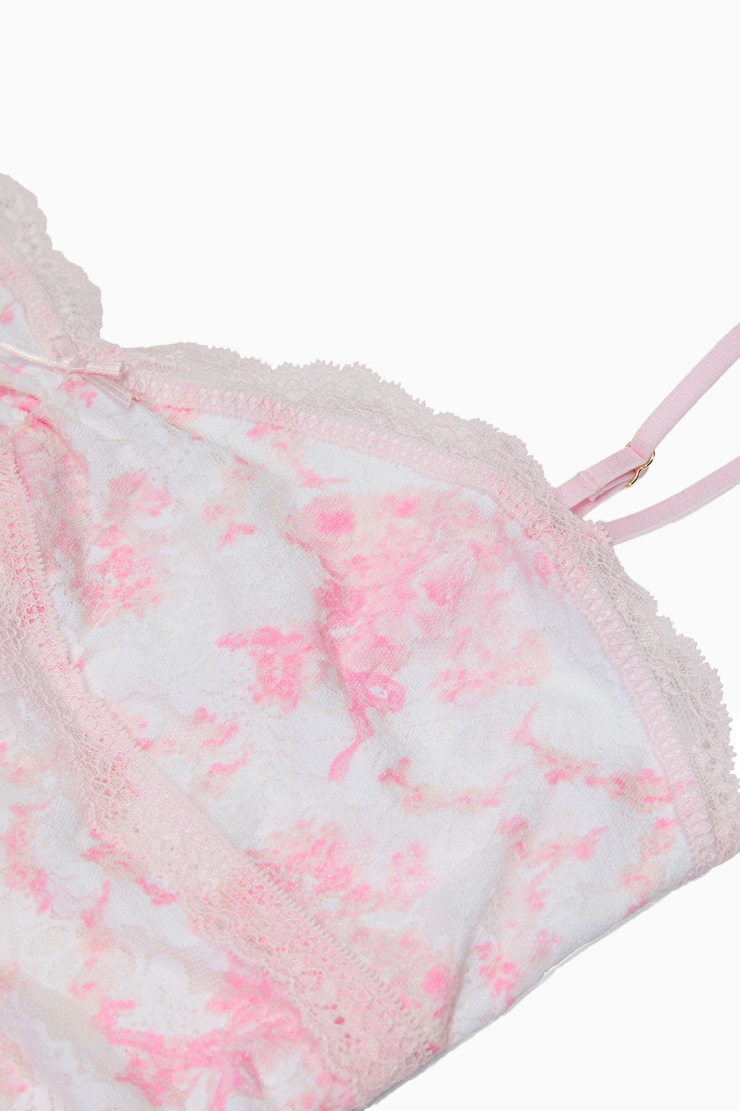 Robe mini bustier en dentelle PINK x LoveShackFancy