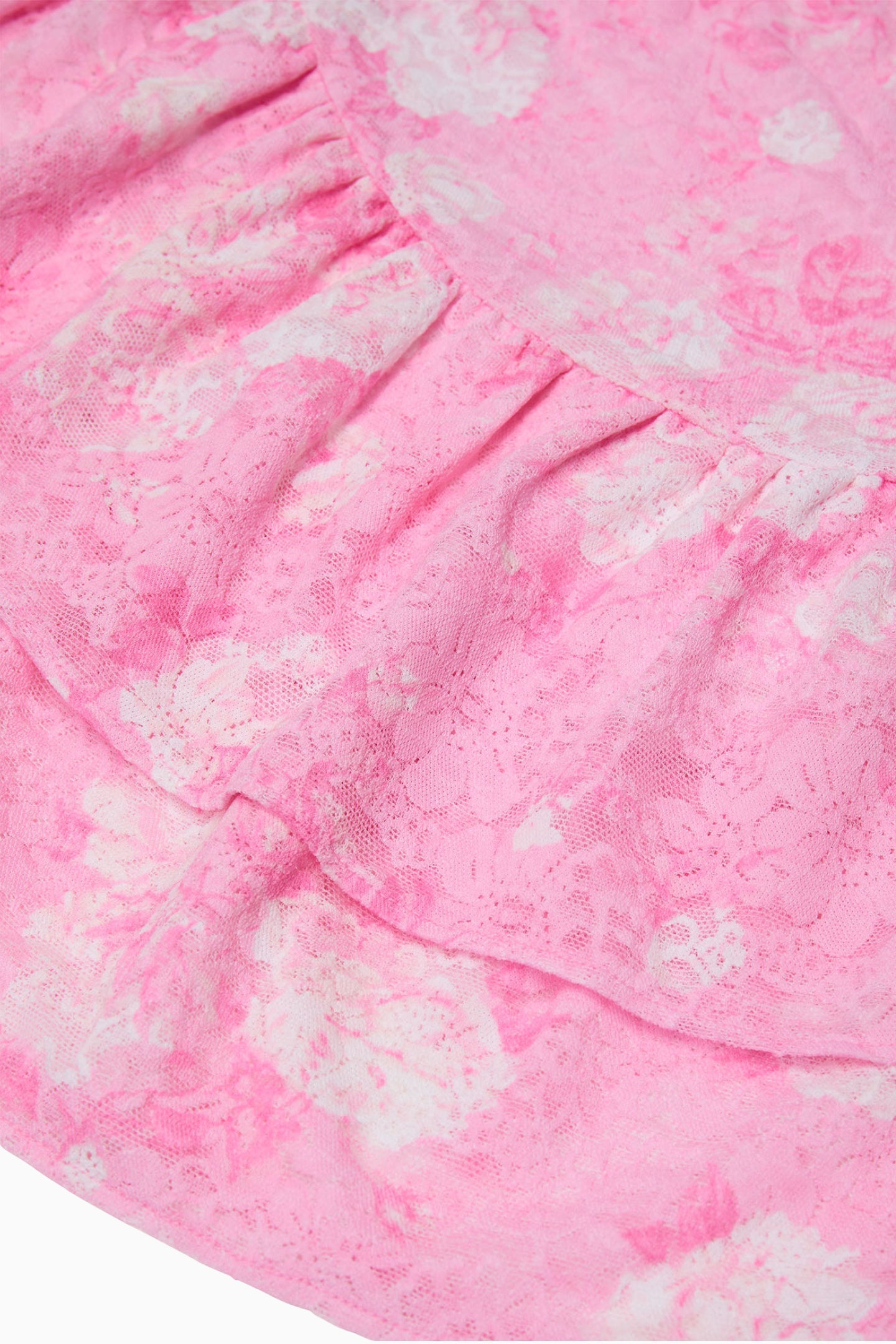 Robe mini bustier en dentelle PINK x LoveShackFancy