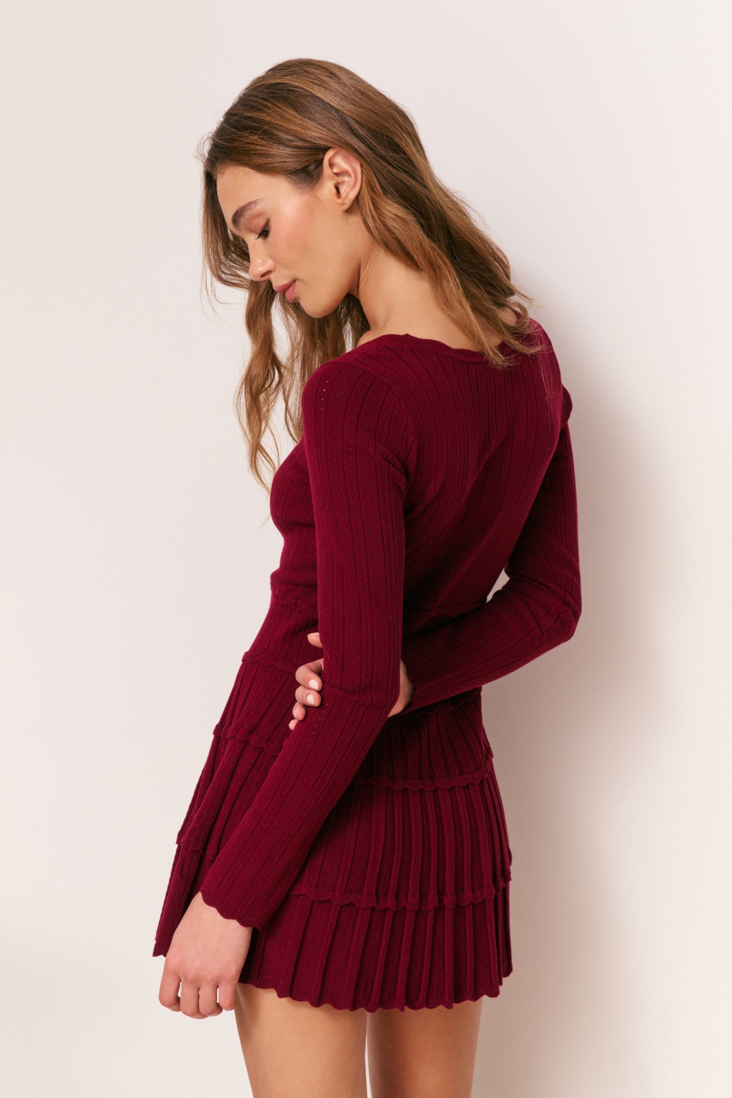 Mini-robe en pointelle extensible lavande