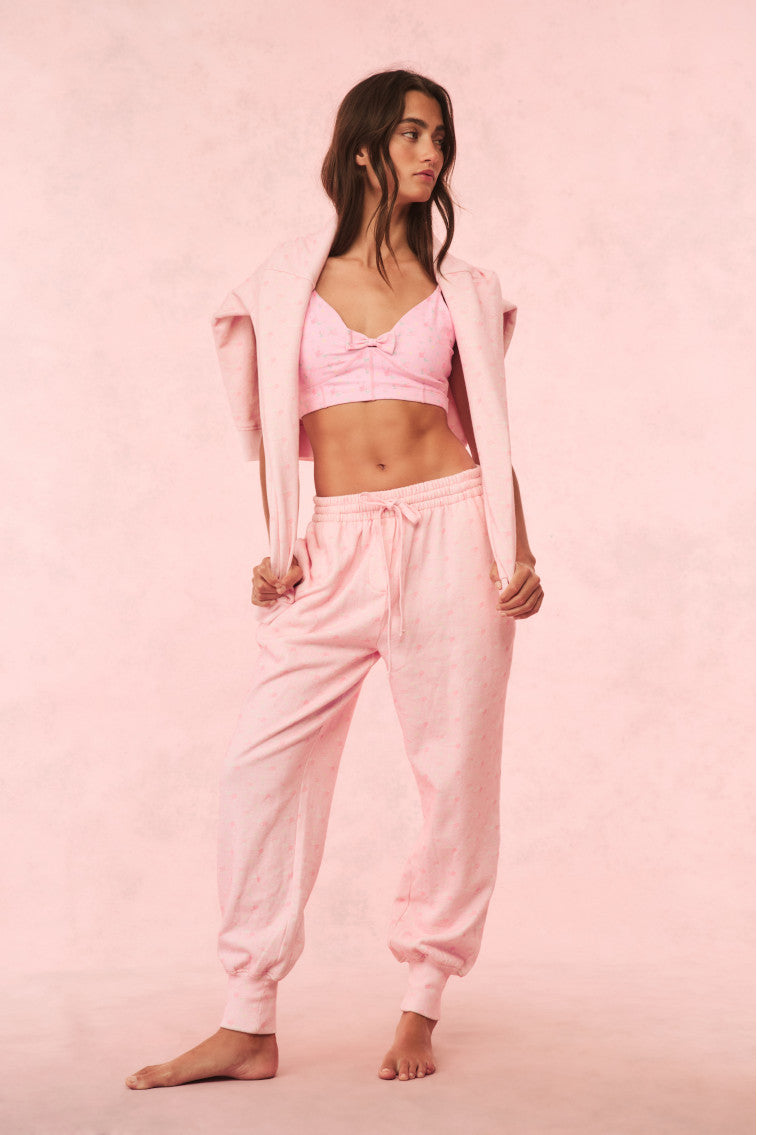 Pantalon de survêtement en coton à fleurs Lolana