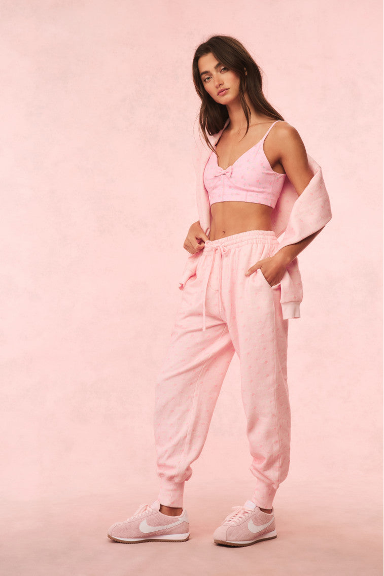 Pantalon de survêtement en coton à fleurs Lolana